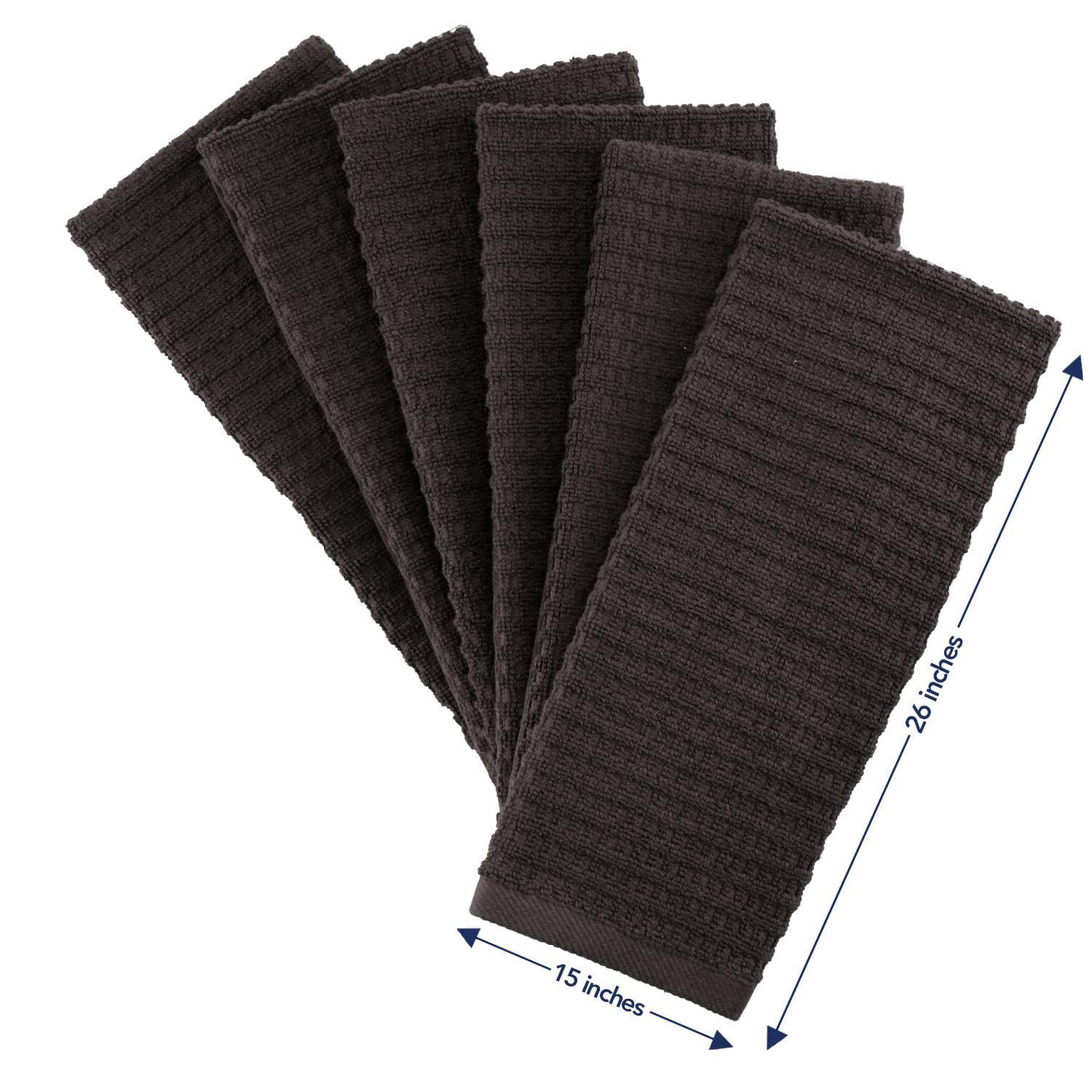 Premium 6-Pack Kitchen Towels - 15x26 Inches, 400 GSM, 100% Ring Spun Cotton - Ultra Soft & Absorbent Dish Towels, Tea Towels & Bar Towels - Perfect for Cooking, Cleaning & Decor (Beige)