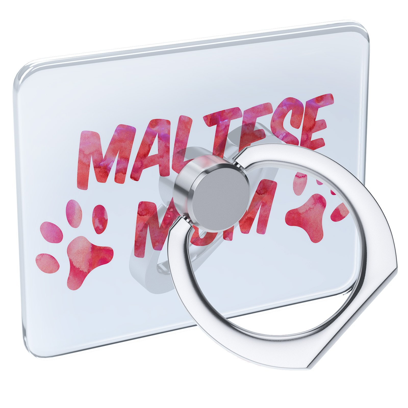 Cell Phone Ring Holder with Collapsible Grip & Stand - Perfect for Dog & Cat Moms, Maltese Lovers - Neonblond Design for Secure Grip & Hands-Free Viewing at Home, Office, or Travel