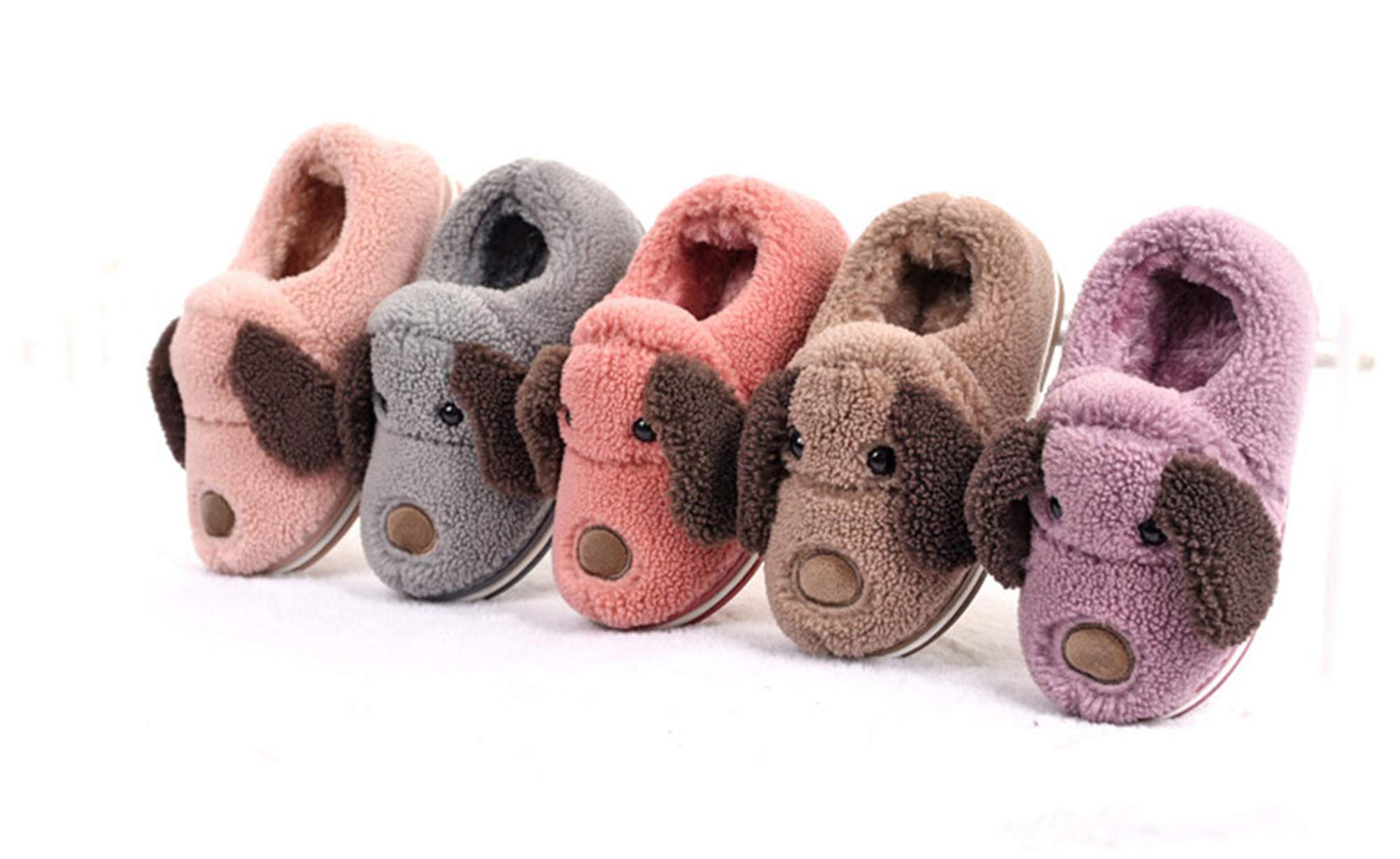 LANFIRE Cozy Cotton Slippers for Adults & Kids - Soft Plush Animal Slippers with Dog Design for Indoor Home Comfort - Perfect for Relaxing, Lounging & Keeping Feet Warm in Winter