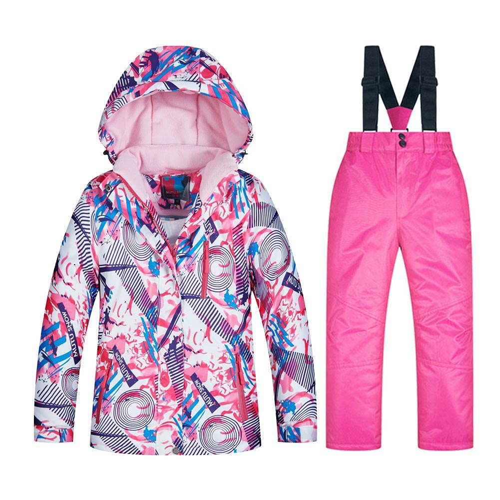 SEARIPE Girls Waterproof Ski Jacket and Pants Set - Winter Warm Snowsuit for Kids & Toddlers | Outdoor Snowboarding, Skiing, and Winter Play