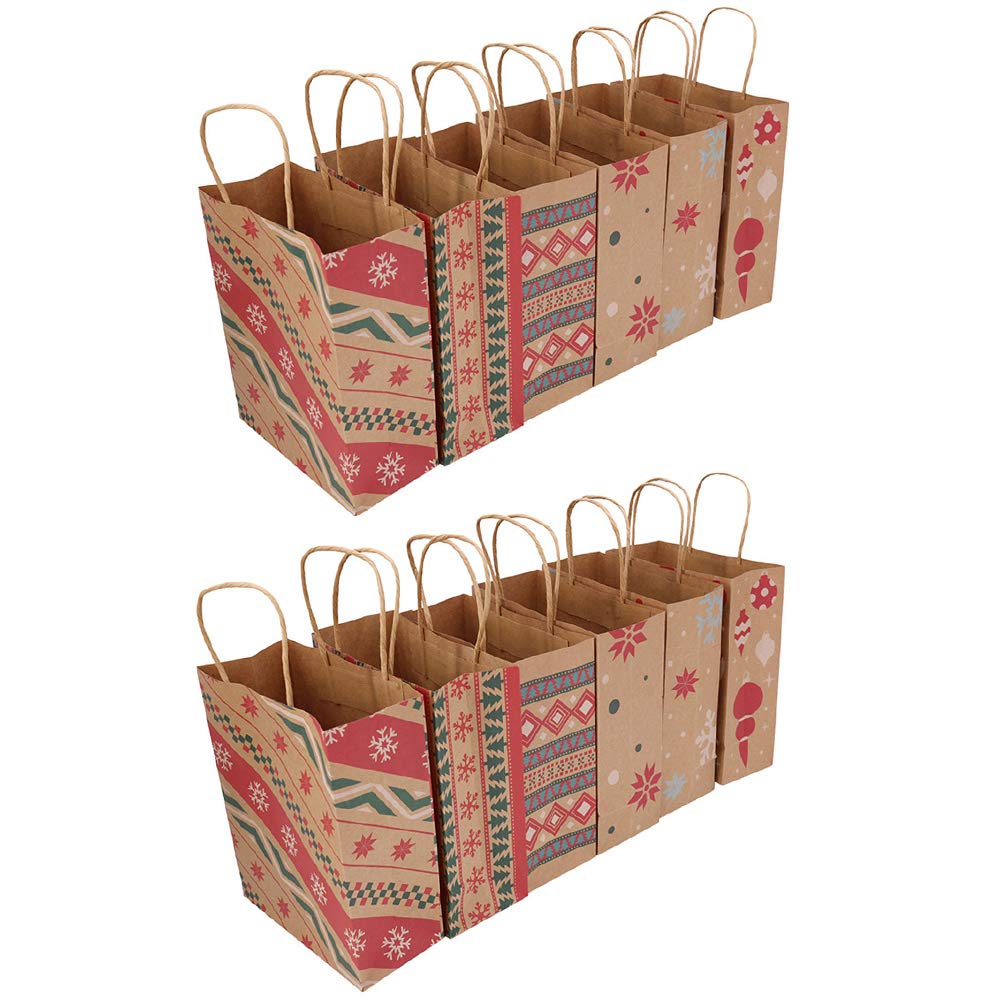 12PCS Cabilock Gift Bags - Premium Christmas Gift Packaging Bags, Portable Shopping Bags for Holiday Presents, Party Favors & Retail Merchandise Display