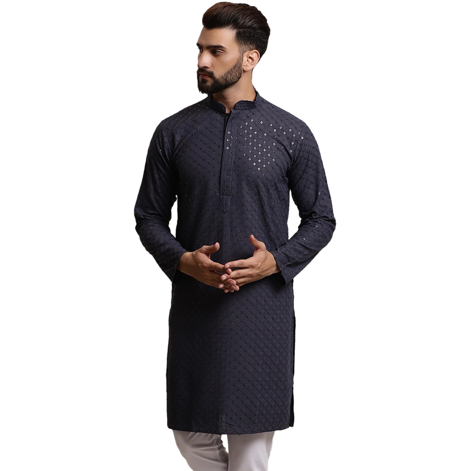Sojanya Men's Pure Cotton Long Kurta for Men | Traditional Indian Ethnic Wear Since 1958 | Perfect for Festivals, Weddings & Casual Wear