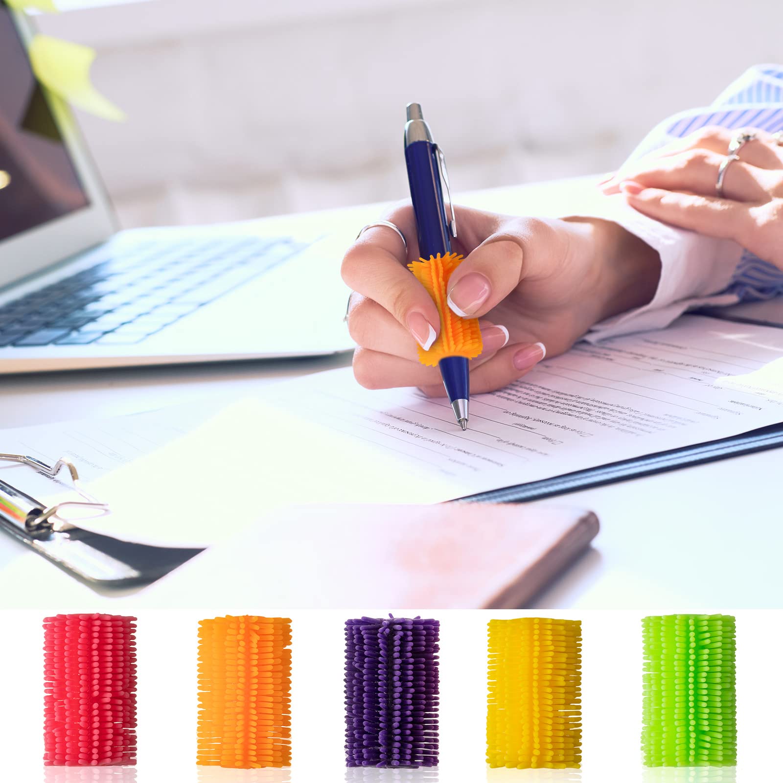 Colorful Squeeze Pencil Holder for Kids - 150 Pack, Handwriting Aid & Grip Trainer for School & Art