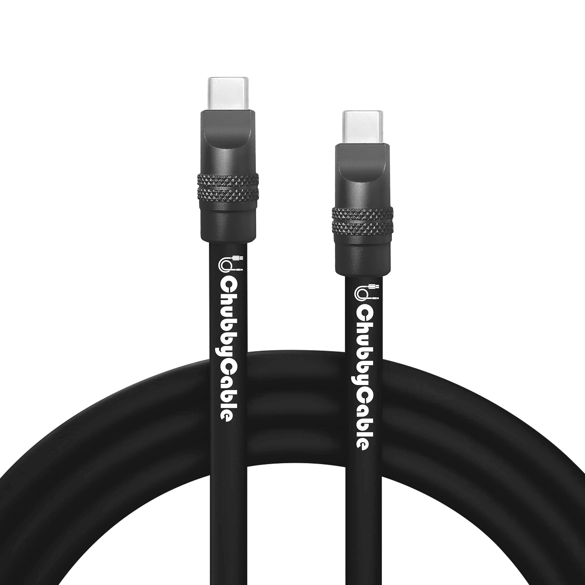 240W Fast Charging USB C Cable - Extra Thick Silicone Type C to Type C Charger Cord (3.3FT, Black) for Phone & Tablet | Durable Two-Color Chubby Design | Perfect for Travel, Office & Home Charging