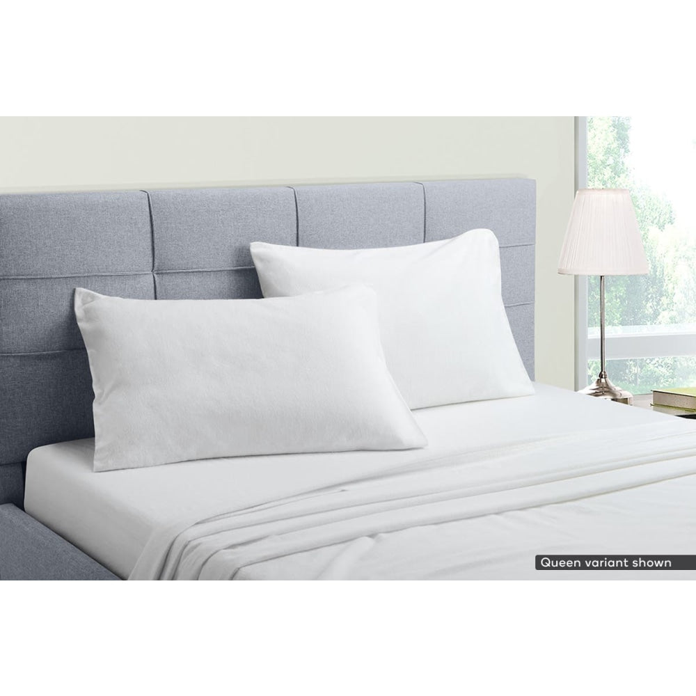 150GSM Soft Cotton Flannelette Bed Sheet Set - White King Single Size - Breathable & Cozy Bedding for Winter Nights, Guest Rooms & Dorm Essentials