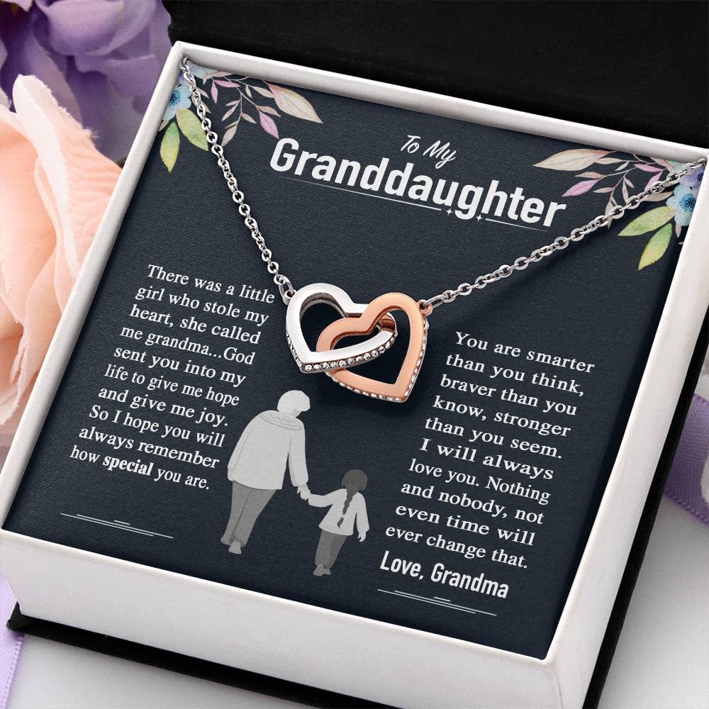 Granddaughter Necklace - Personalized Jewelry Gift for Granddaughter from Grandpa & Grandma, Birthday & Graduation Pendant with Message Card & Gift Box - Perfect for Special Occasions & Heartfelt Moments