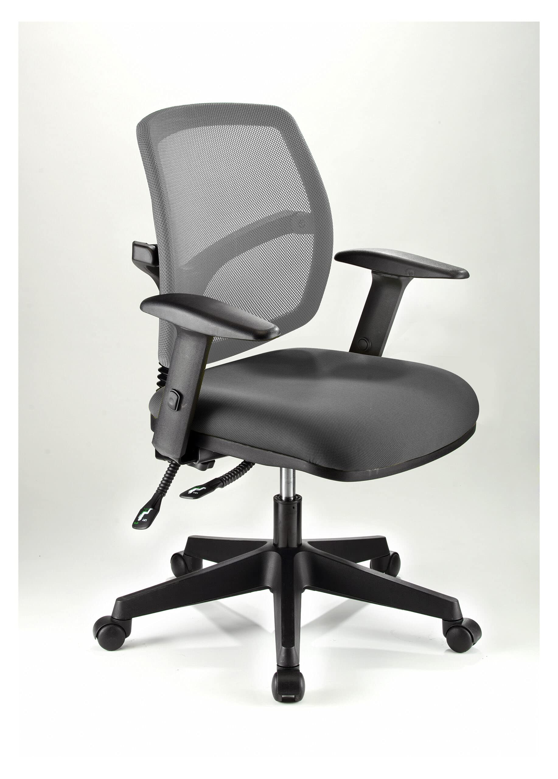 Premium Ergonomic Altamont Office Task Chair - Adjustable Height, Grey Mesh Back - Ideal for Home Office, Study & Workspace Comfort