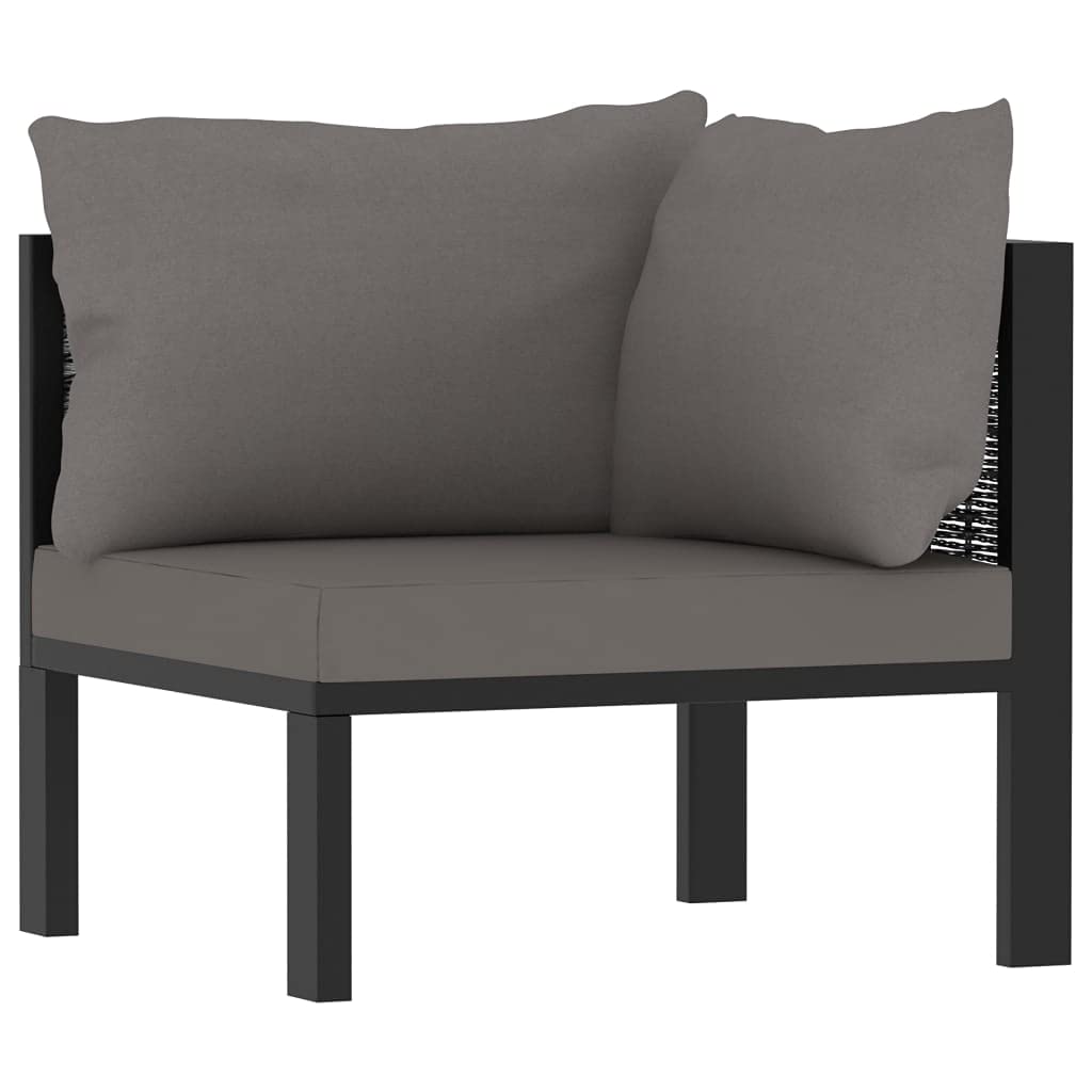 vidaXL 6-Piece Garden Lounge Set with Cushions - Patio, Balcony, Outdoor Seating Furniture - Poly Rattan Sofa & Chair Set in Anthracite - Perfect for Backyard Relaxation, Poolside Lounging, and Outdoor Entertaining