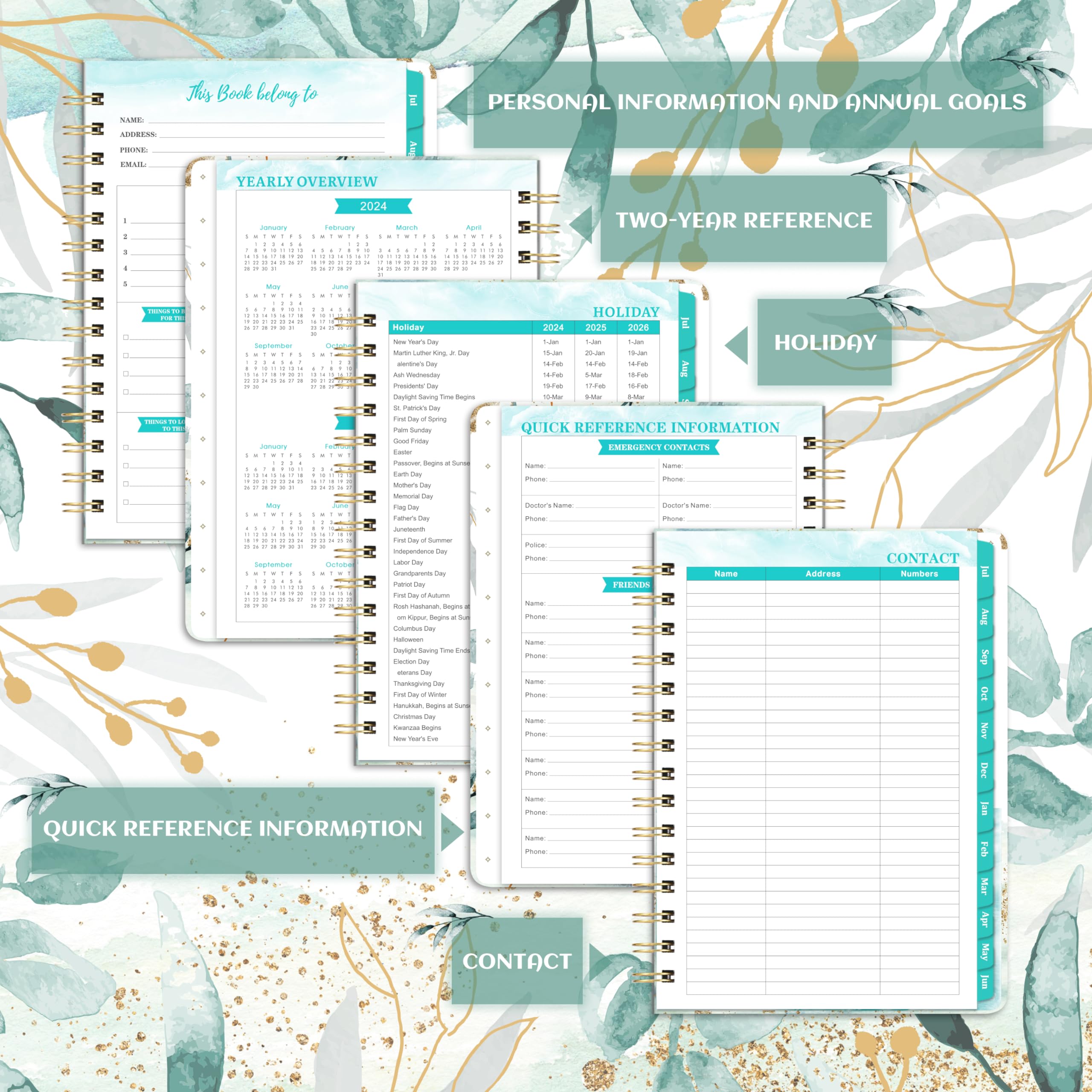 2024-2025 Academic Planner - July 2024 to June 2025 Weekly & Monthly Organizer with 12 Tabs, 8.5