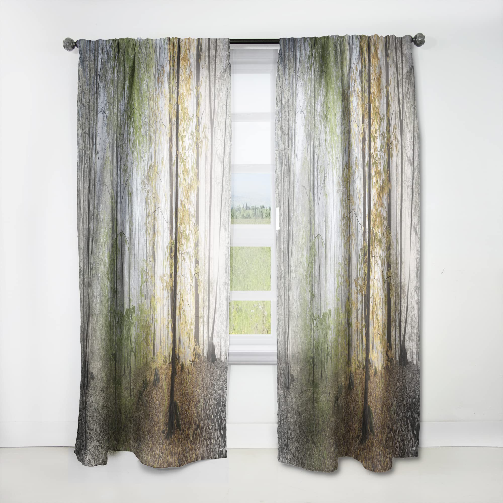 DesignQ 'Morning Forest Panoramic View' Thermal Insulated Curtains - Single Panel 52x84 - Blackout Drapes for Bedroom & Living Room - Perfect for Home Decor, Privacy & Energy Efficiency