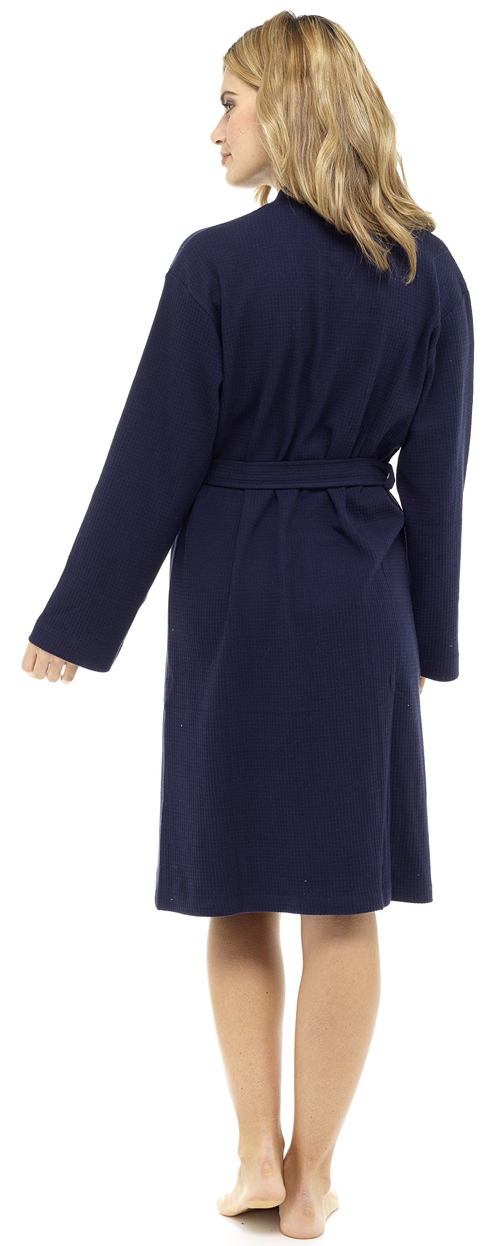 KATE MORGAN Women's Cotton Waffle Robe - Soft & Breathable Bathrobe for Spa, Lounge & Home Relaxation | Cozy Dressing Gown with Pockets for Women