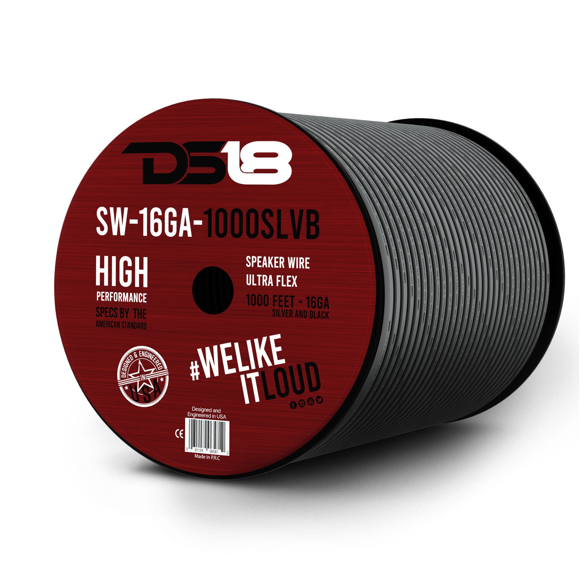 16 Gauge Speaker Wire 1000 Feet Red - High Quality Oxygen-Free Copper Audio Cable for Home Theater, Car Audio, and Professional Sound Systems