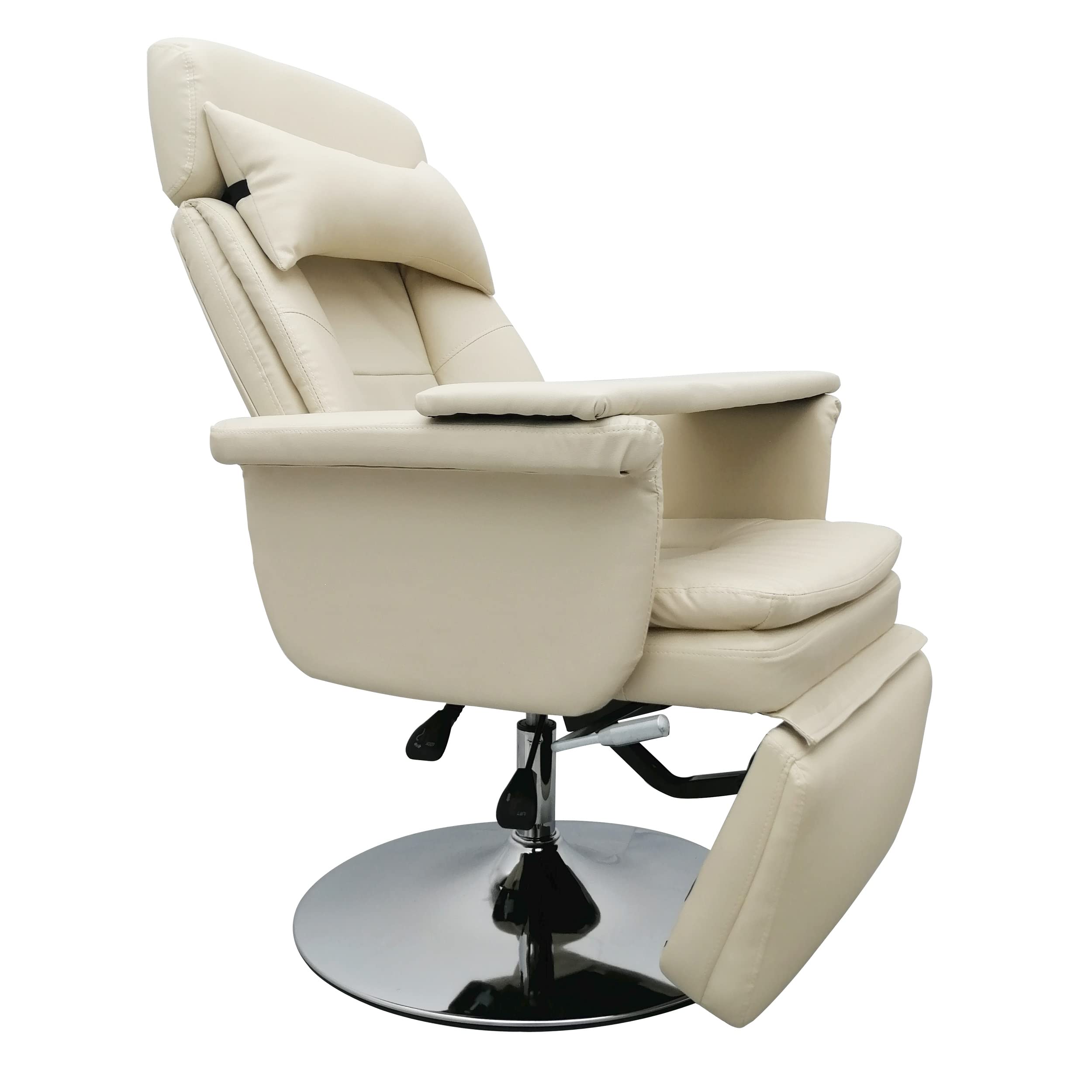 White Air Pressure Facial Bed Spa Table Salon Chair - 360° Rotating Massage Tattoo Chair with 440 LB Capacity for Beauty Salon, Home & Office | Perfect for Facial Treatments, Massage Therapy & Tattoo Sessions