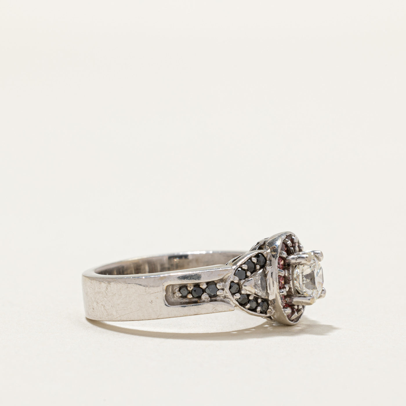 0.59ctw Multi Color Diamond Halo Engagement Ring - Size 5.5 | Elegant Wedding Band, Anniversary Gift & Proposal Jewelry for Her