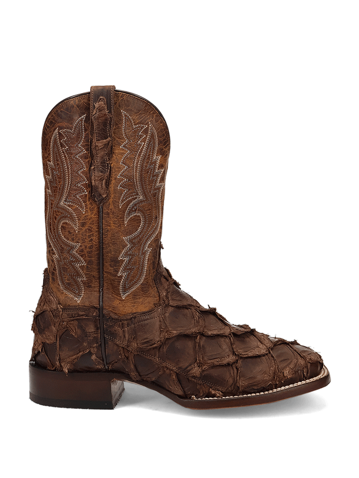 Dan Post DP5011 Men's RAYMOND Pirarucu Square Toe Cowboy Boots - Brown Leather Western Boots for Country Dancing, Rodeo & Casual Wear