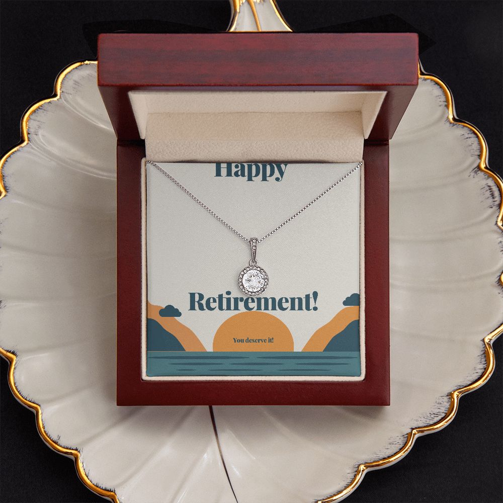 Happy Retirement Necklace for Women - Elegant Retirement Gift Jewelry with Gift Box - Perfect for Retirement Parties, Farewell Gifts & Milestone Celebrations