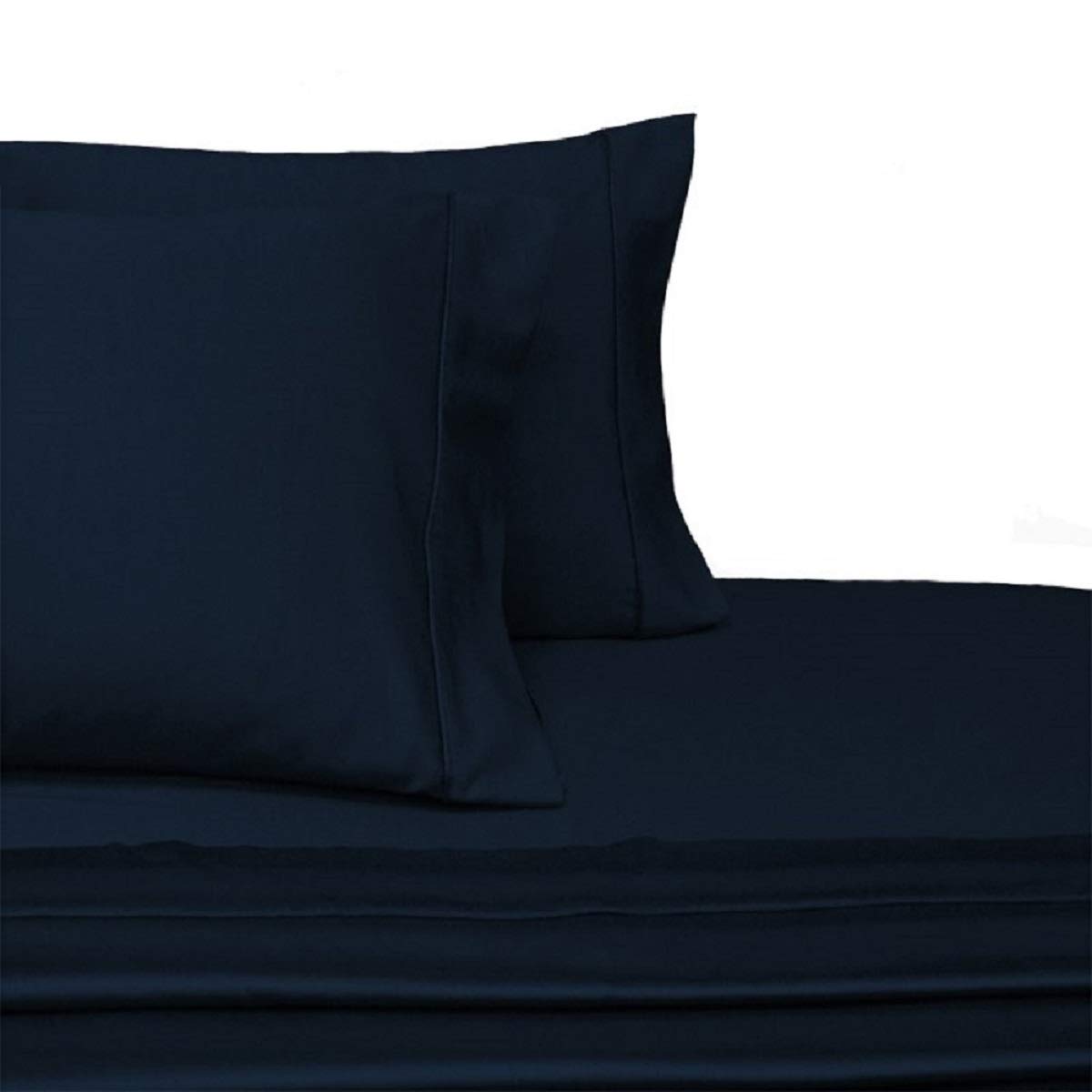 Sheetsnthings 100% Cotton 300-Thread-Count Queen Size Waterbed Sheet Set - Navy Blue | Soft & Breathable Bedding for Comfortable Sleep | Perfect for Waterbeds, Guest Rooms & Master Bedrooms