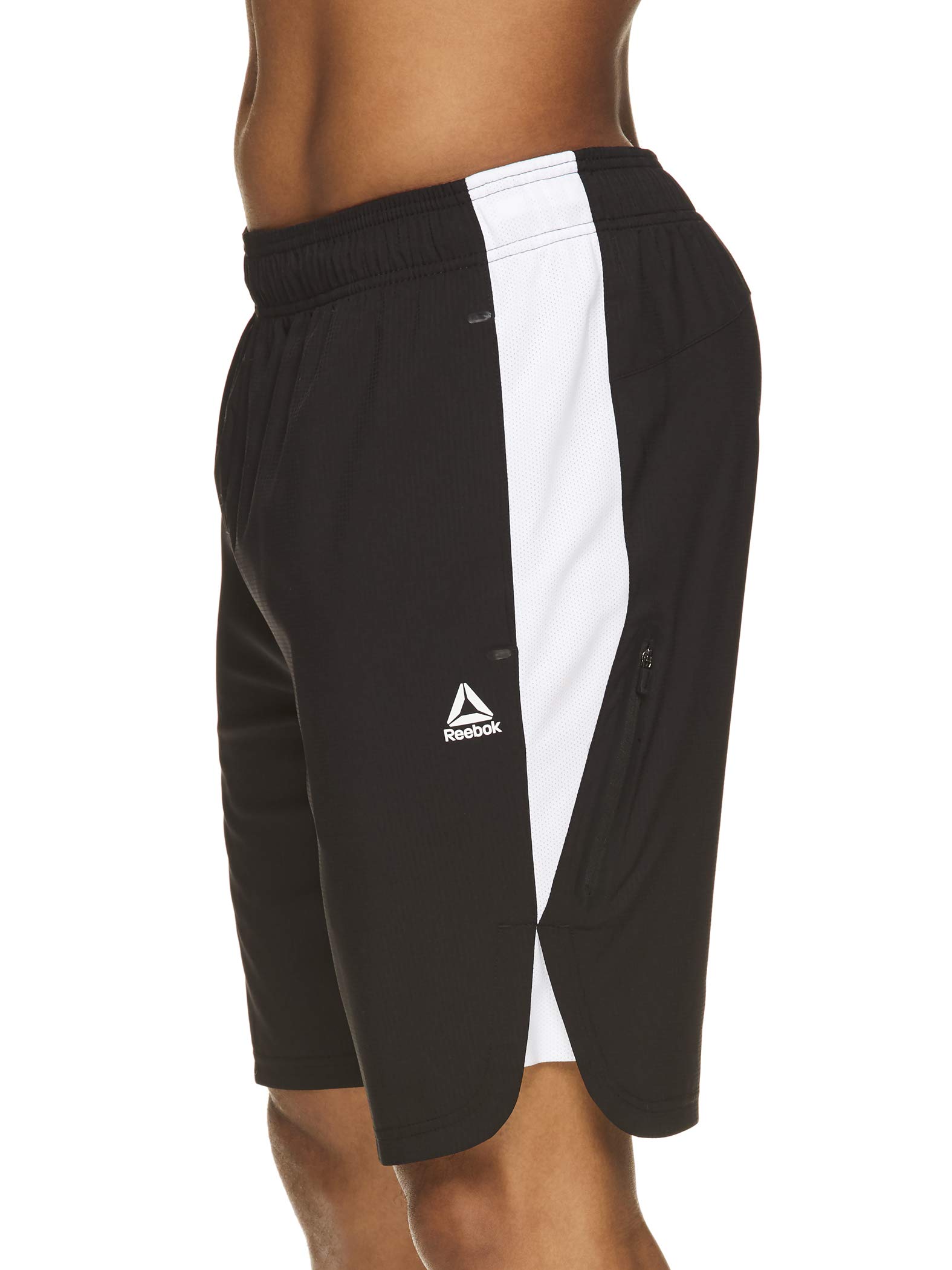 Reebok Men's Lightweight Workout Gym Running Shorts - 9 Inch Inseam with Elastic Waistband & Pockets - Black/White Mars Training - Small - Perfect for Gym, Running & Training Sessions