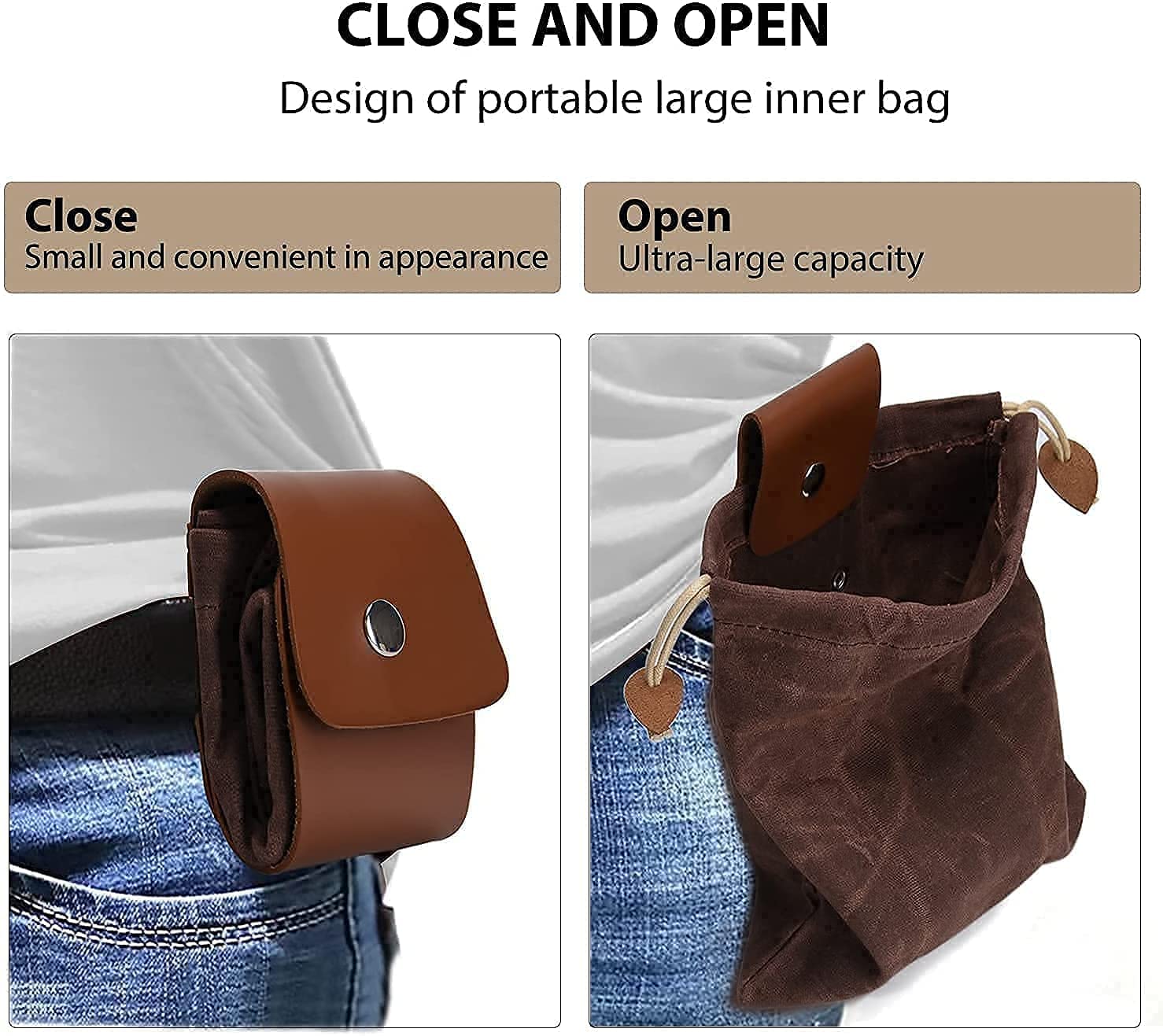 Durable Canvas Fruit Picking Bag - Multi-Purpose Outdoor Storage Pouch for Harvesting, Shell Collecting & Accessories (Brown) - Perfect for Gardening, Beachcombing & Camping Trips