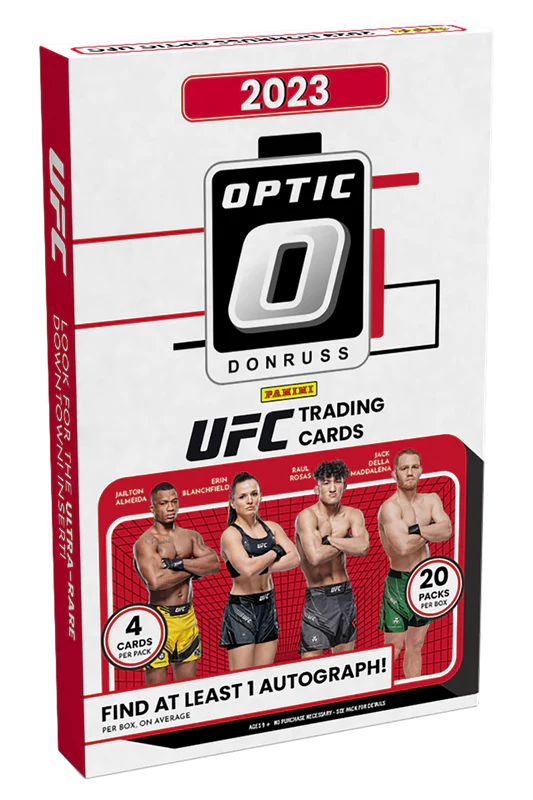 2023 Panini Donruss Optic UFC Hobby Box - 24 Packs with Autographs & Memorabilia Cards - Collectible Trading Cards for UFC Fans & Sports Card Collectors - Perfect for Gifts, Investments, and Fantasy Sports Leagues