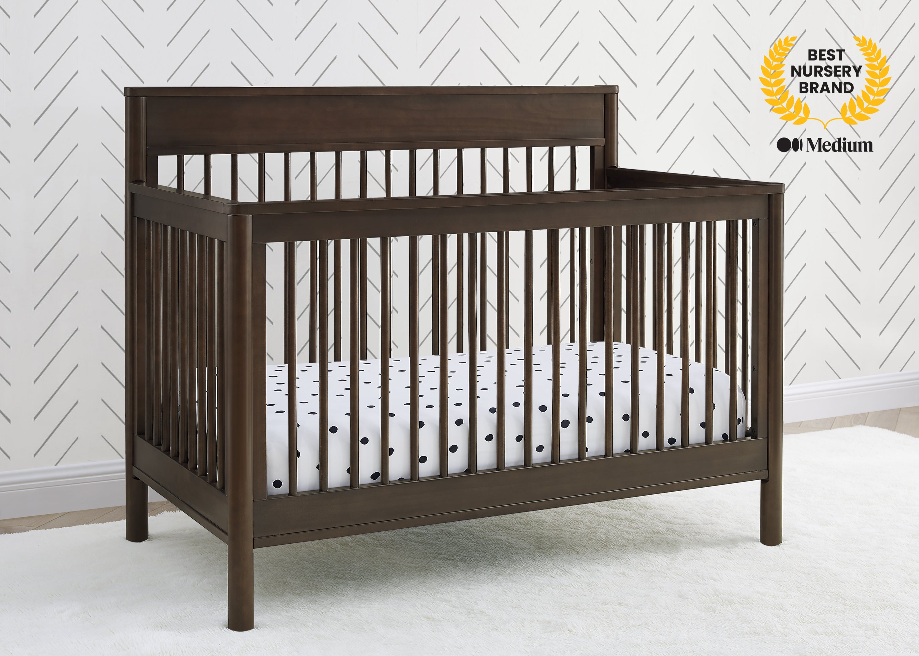 Remy 6-in-1 Convertible Baby Crib - Toddler Bed, Daybed & Full-Size Bed | Safe & Durable Nursery Furniture for Newborn to Adult | Perfect for Nursery, Bedroom & Guest Room