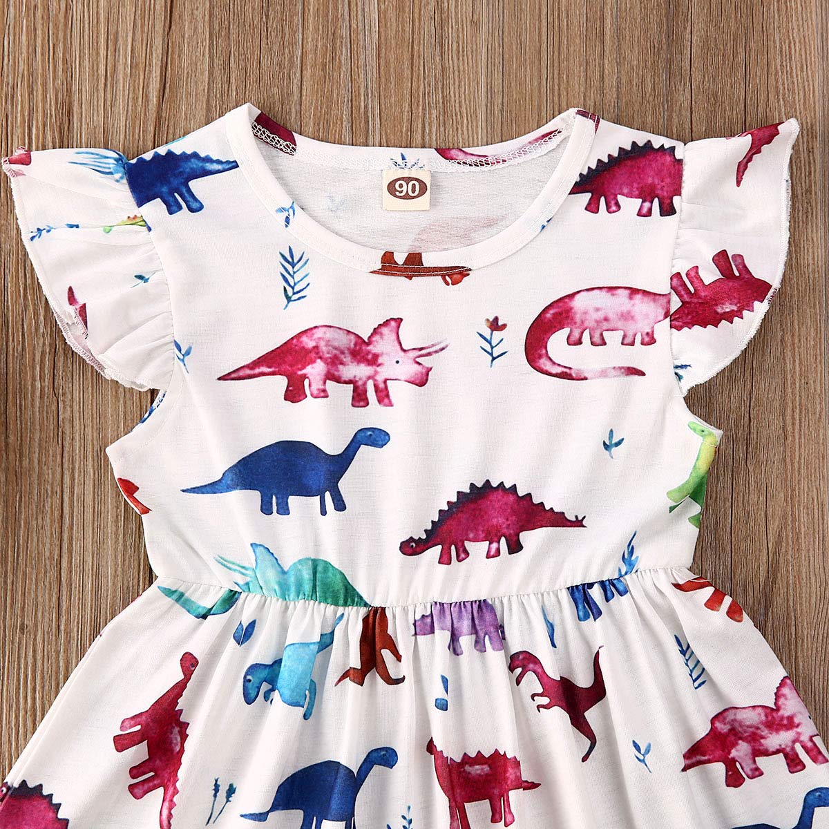 Rainbow Striped Ruffle Sleeve A-Line Sundress for Toddler Girls - Cute Summer Casual Dress for Playdates, Beach & Outdoor Activities
