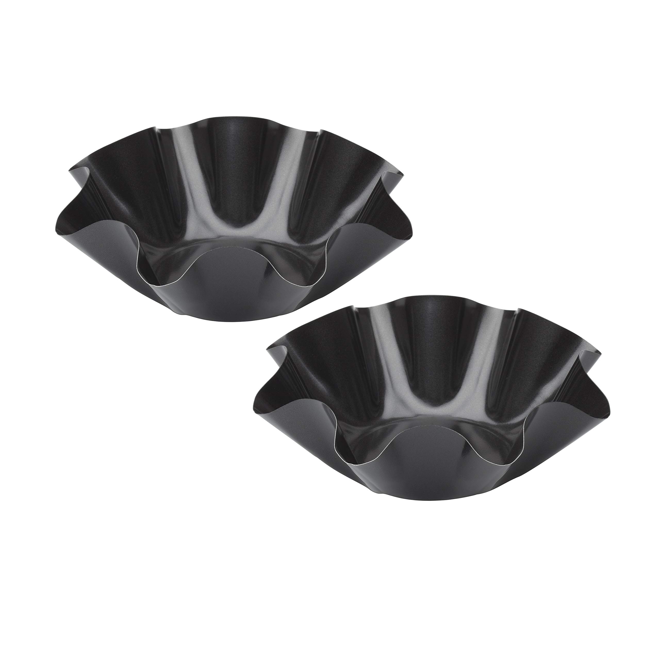 HIC Harold Import Tortilla Bowl Maker Set of 2 - Non-Stick Black Baking Pans for Perfect Taco Shells & Salad Bowls - Ideal for Mexican Cuisine, Party Snacks & Healthy Meals