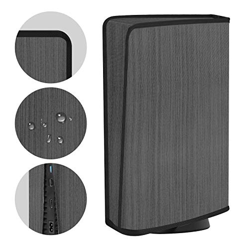 Esimen PS5 Dust Cover - Soft Thick Cotton Protective Sleeve for Playstation 5 Console (Digital & Regular Edition) | Anti-Scratch, Waterproof, Easy Cable Access | Perfect for Gaming Setup Protection & Storage (Black)