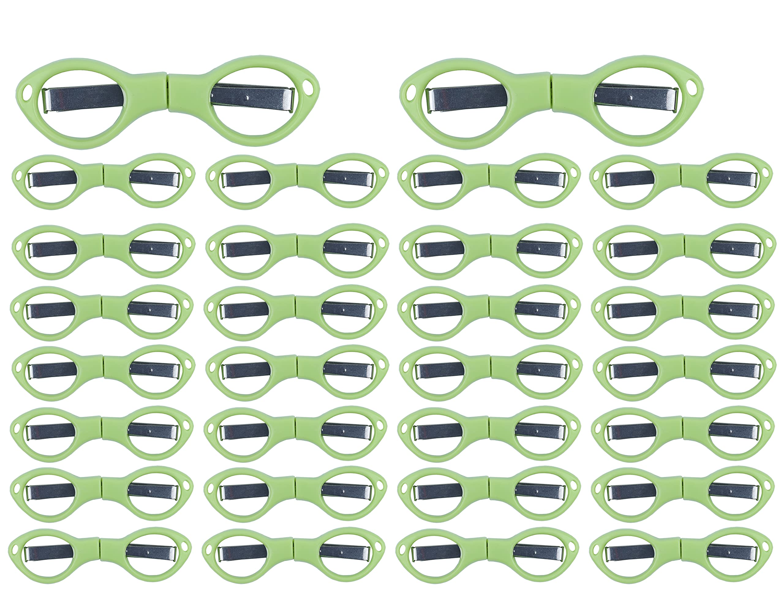 30 Pack Mini Folding Travel Scissors - Compact Pocket Safety Scissors for Home, Office, Camping & Travel Accessories (Green) - Perfect for Crafting, First Aid Kits & On-the-Go Cutting Needs
