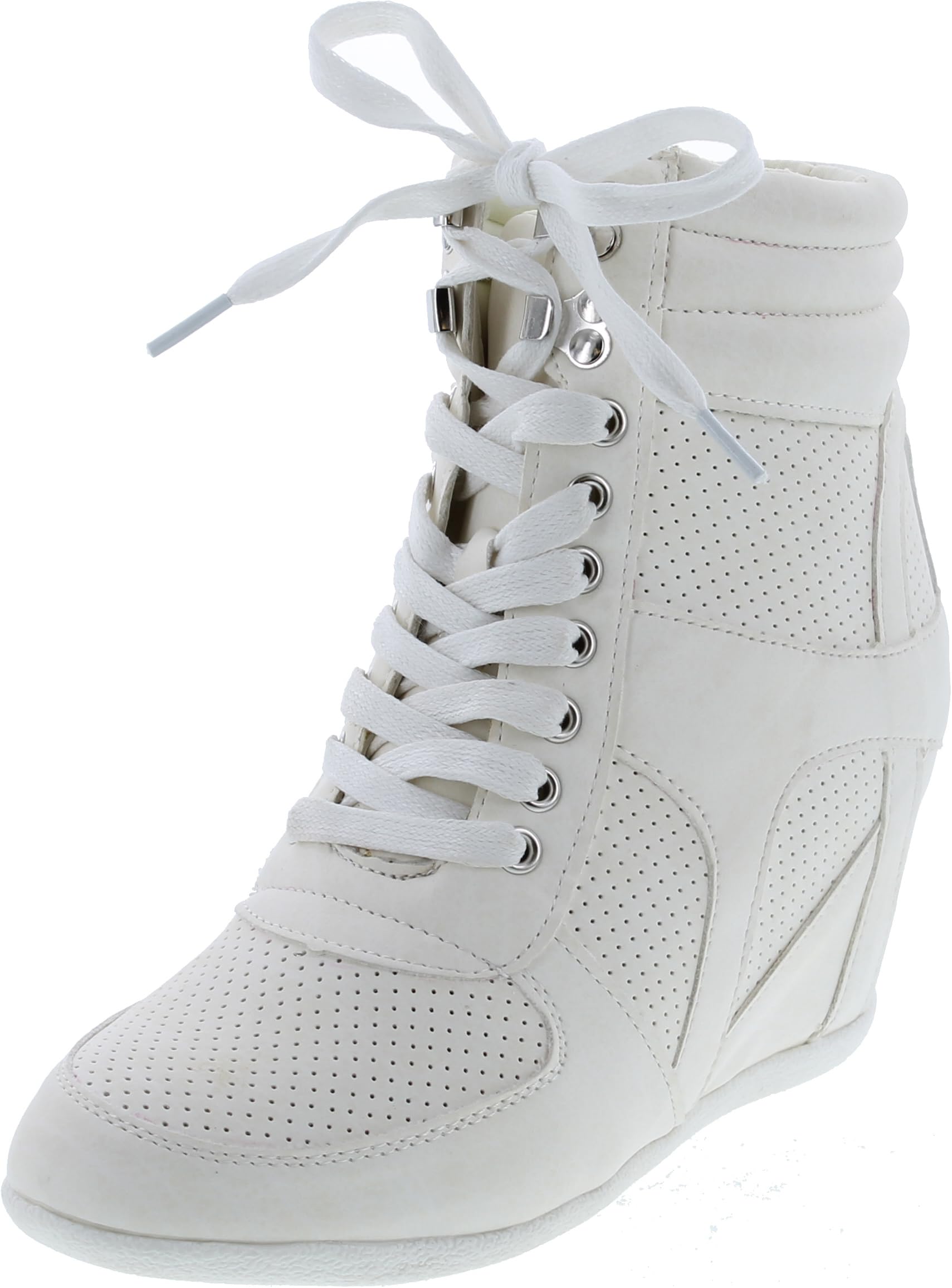 TZ 56 Women's High Top Sneakers - Fashion Classic Lace Up Comfortable Wedge Walking Shoes for Casual Outfits & Daily Wear
