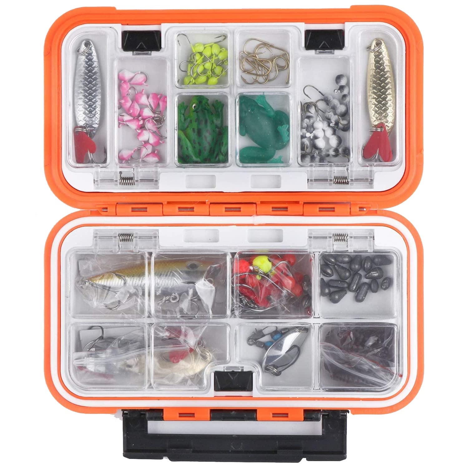 **Floating Fishing Tackle Box with Adjustable Dividers - Double-Sided Storage Organizer for Fishing Lures, Hooks, Beads & Jewelry - Perfect for Fishing Trips, Crafting & Travel Accessories**