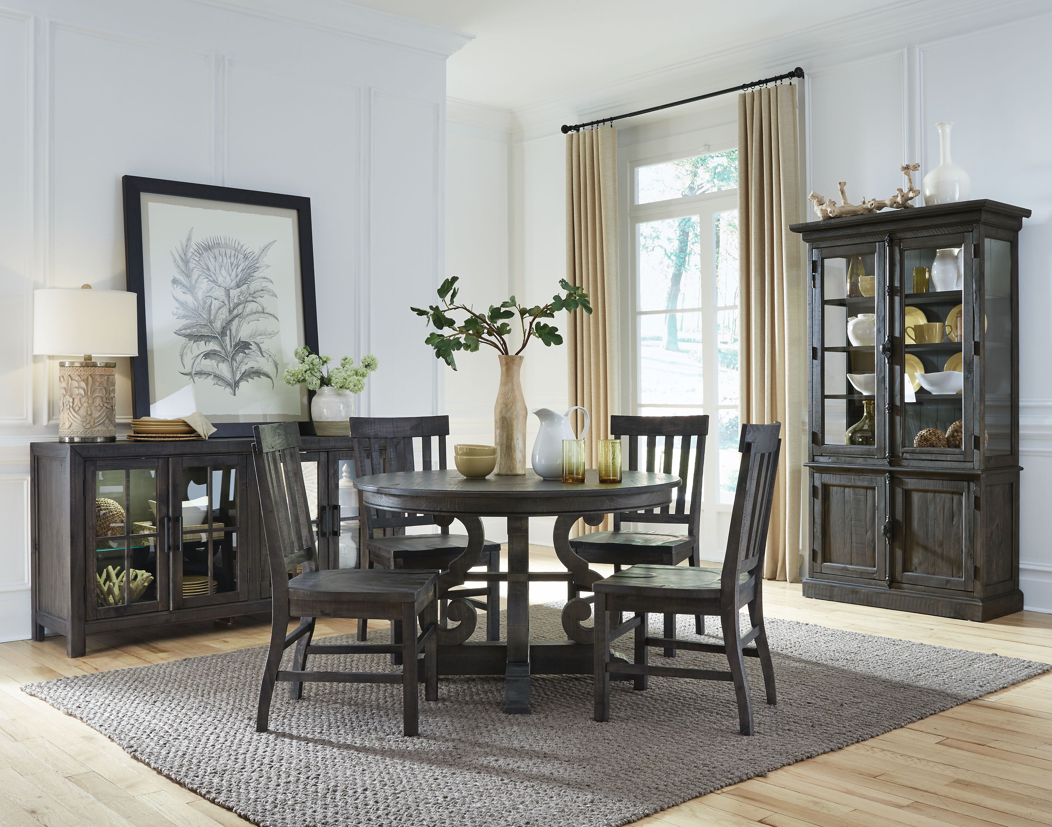 Bellamy Round Dining Table - 42 Inch Modern Wood Kitchen Table for 4-6 People, Perfect for Small Spaces, Breakfast Nook & Cozy Family Meals