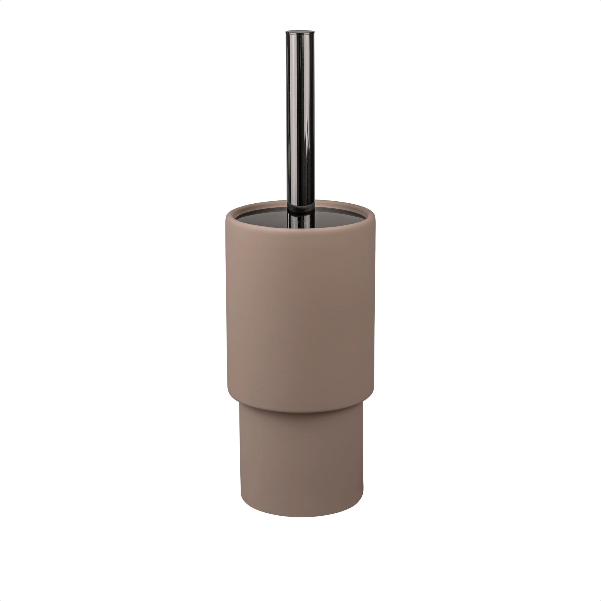 METTE DITMER Toilet Brush Holder with Shade - 8.3 Inches (21cm) Height, Nougat Color - Modern Bathroom Organizer for Home & Office Use