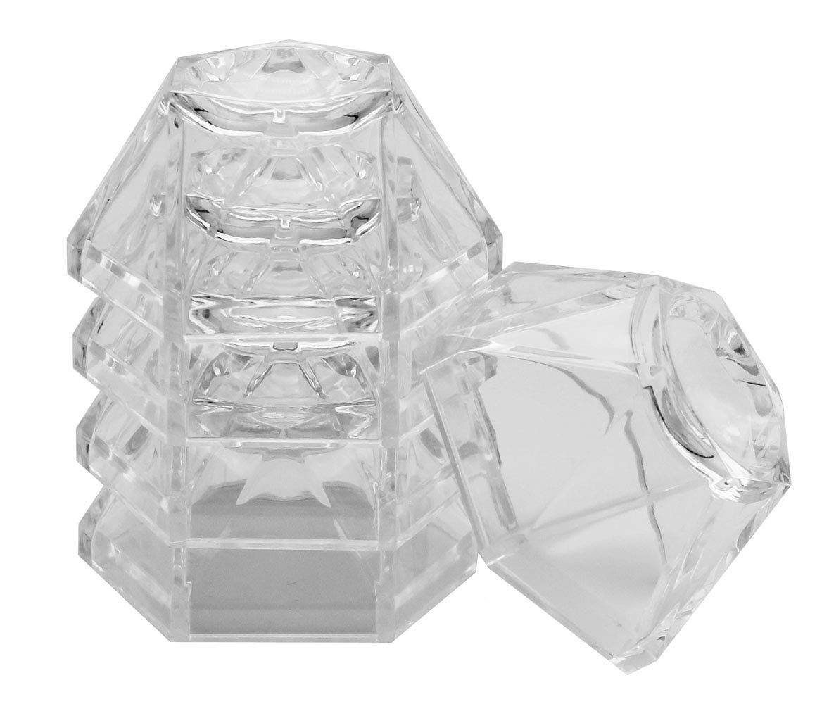 Sovenny 5-Piece Acrylic Hexagon Display Stand Set - Perfect for Showcasing Softballs, Golf Balls, Tennis Balls, Baseballs, Marbles, Eggs & Puzzle Spheres (Small Size) - Ideal for Sports Memorabilia, Home Decor & Retail Displays