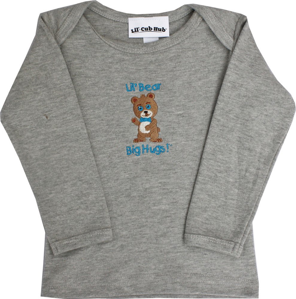 Lil' Cub Hub Baby Boys' Long Sleeve T-Shirt with Cute Bear Design - Soft & Comfortable Cotton Tee for Infants & Toddlers - Perfect for Playtime, Daycare & Family Outings