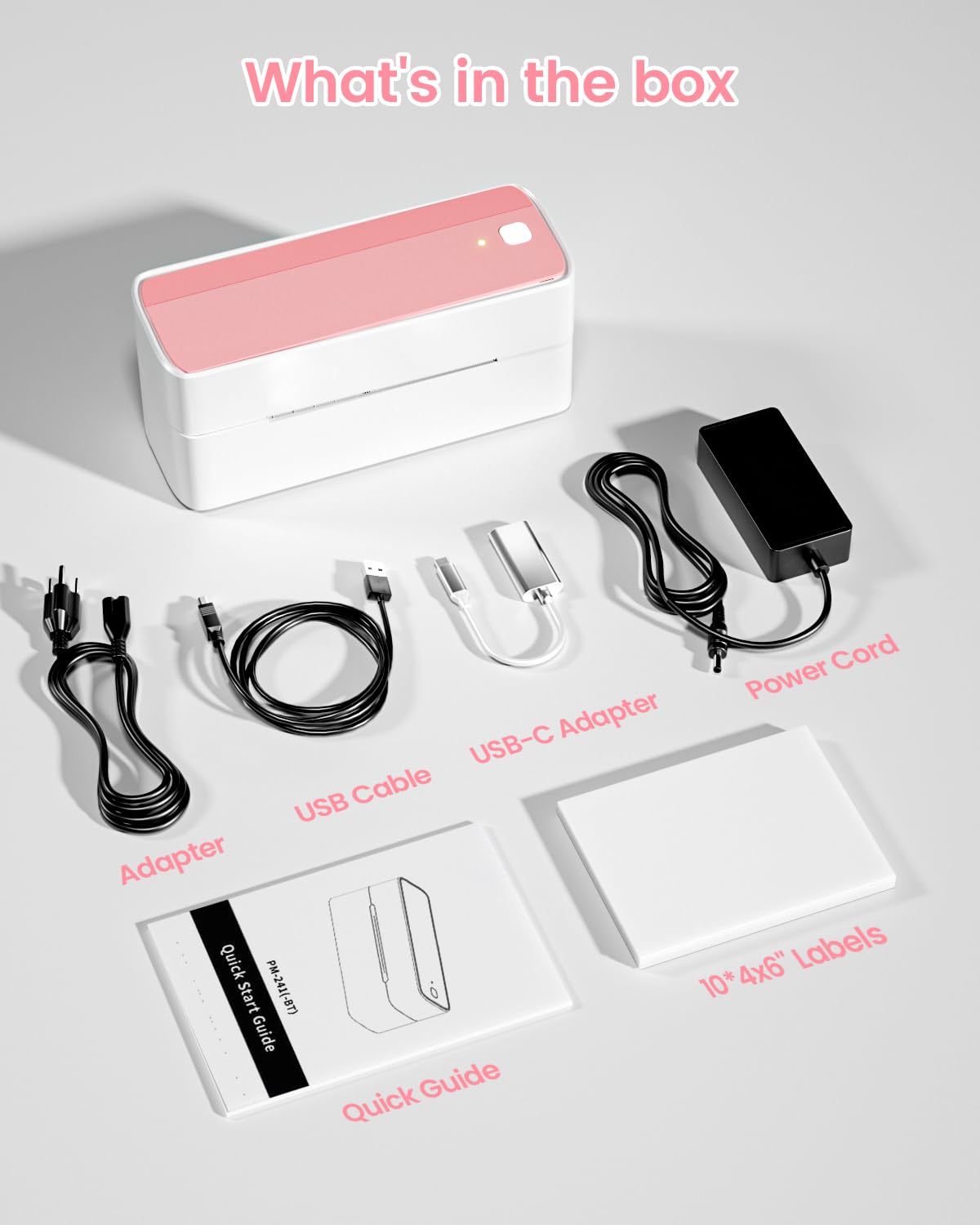 Phomemo 241BT 4x6 Bluetooth Thermal Label Printer for Shipping, Business & E-commerce – Compatible with UPS, Amazon, DHL, Shopify, eBay – Perfect for Warehouse, Retail & Home Office Use – Pink