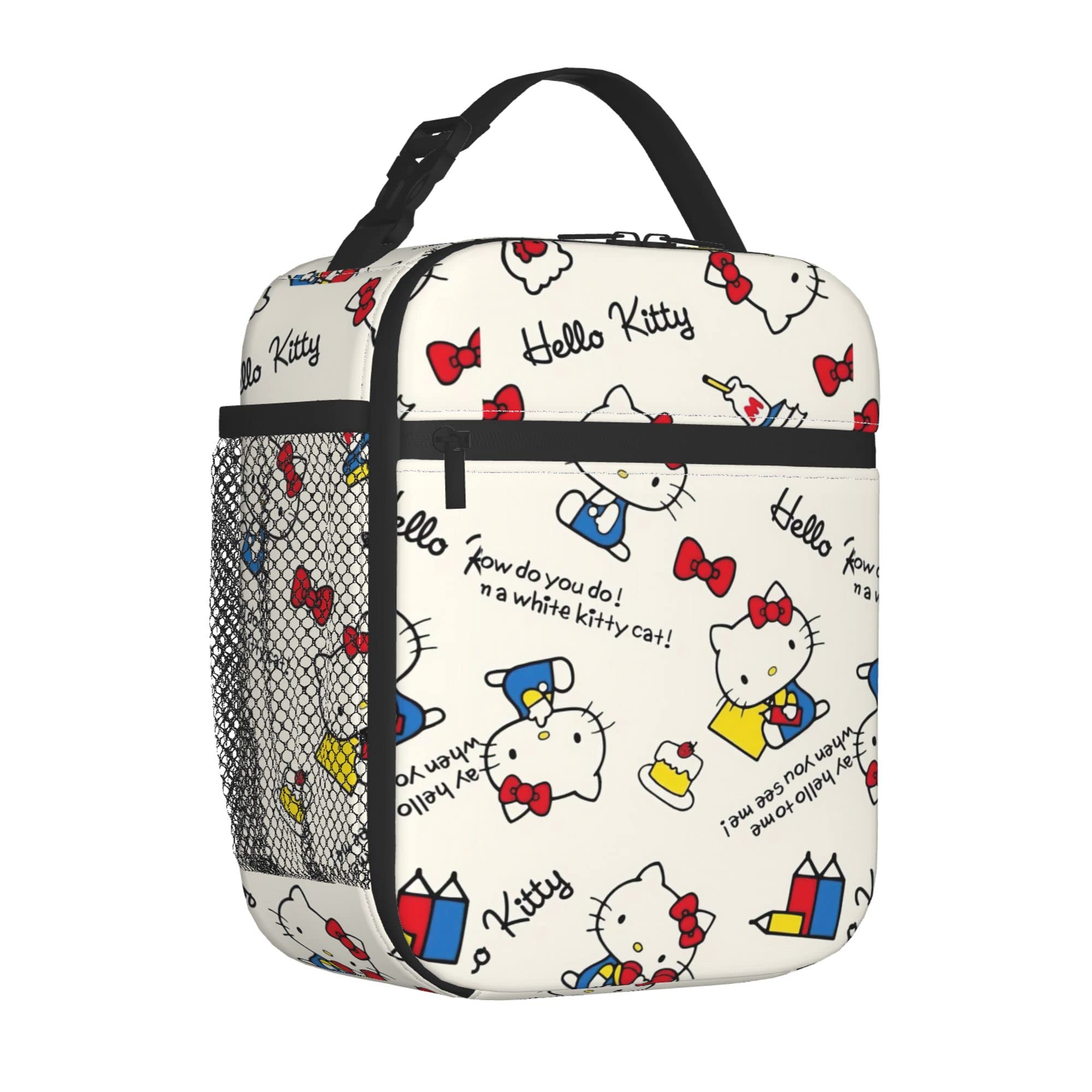 **Dicodes Insulated Lunch Box for Girls - Reusable Thermal Lunch Bag with Water Bottle Holder, Cute Cartoon Tote for School, Work & Picnics**