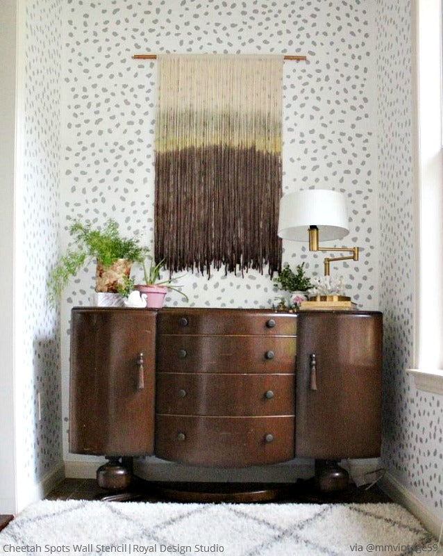 Cheetah Spots Wall Stencil - Reusable DIY Painting Template for Home Decor, Kids Room & Nursery - Create Wild Animal Prints on Walls, Furniture & Crafts