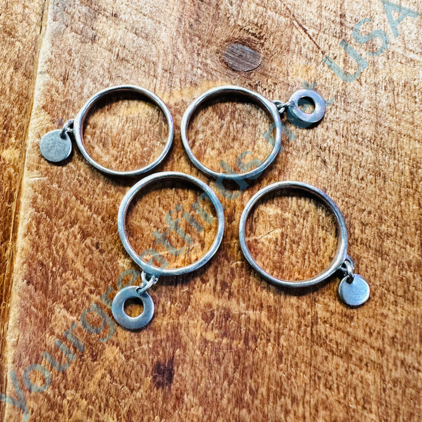 Sterling Silver Stacking Rings for Women - Set of 4 Adjustable Band Rings Size 7 - Perfect for Layering, Gift Giving & Everyday Jewelry