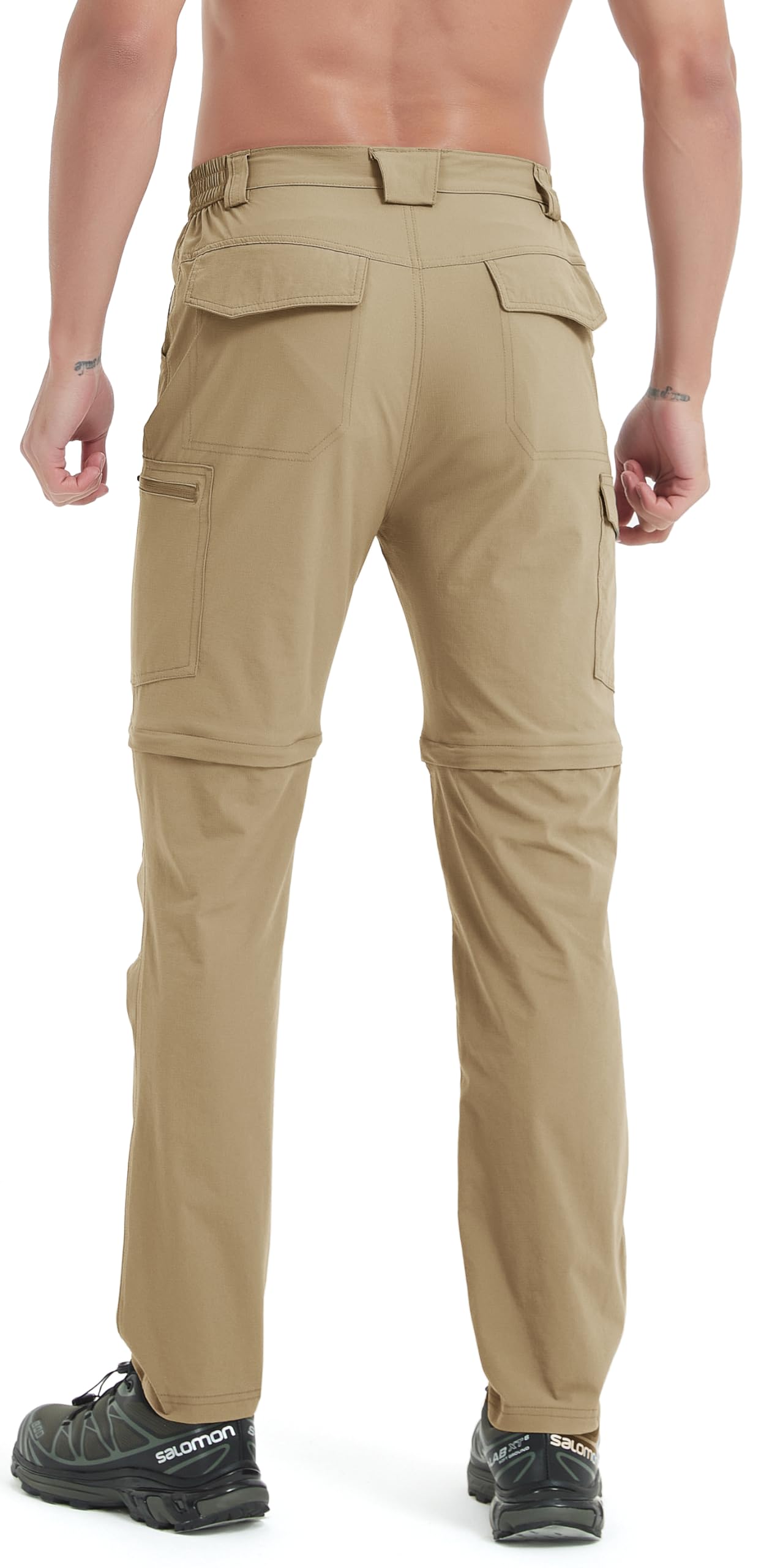 Men's Hiking Convertible Zip-Off Pants - Waterproof Quick-Dry Lightweight Outdoor Cargo Pants for Fishing, Safari, Travel & Work | Perfect for Camping, Trekking & Adventure Activities
