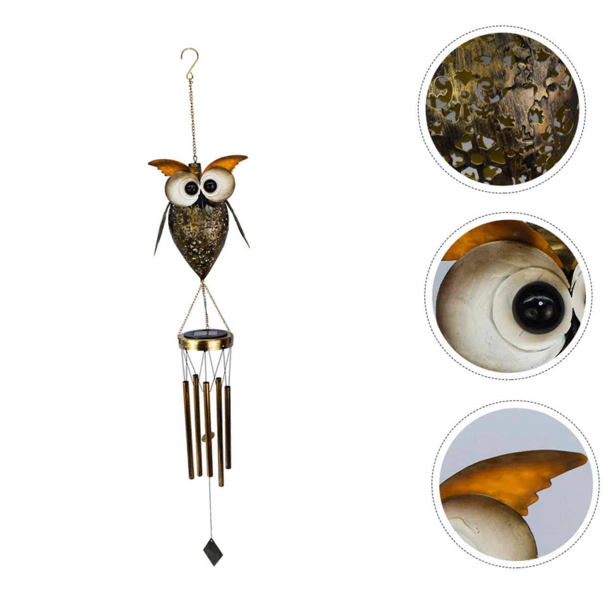 Solar Powered Owl Wind Chime - Outdoor Garden Decor with LED Lights, Hanging Decoration for Patio, Yard, and Wine Cellar | Perfect for Relaxing Evenings and Gifts