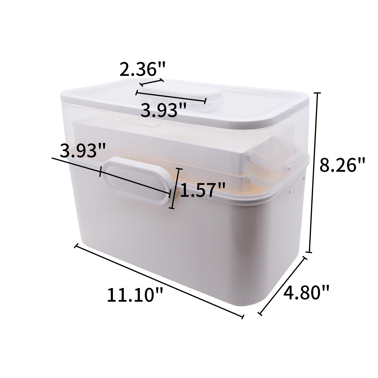 PENCK Large Capacity 3-Layer Pill Organizer Box - Multi-Compartment Medicine Case for Vitamins, Supplements & Daily Medications | Lockable Plastic Storage for Home, Travel & Emergency Use | Perfect for Family Healthcare & Sewing Supplies Organization