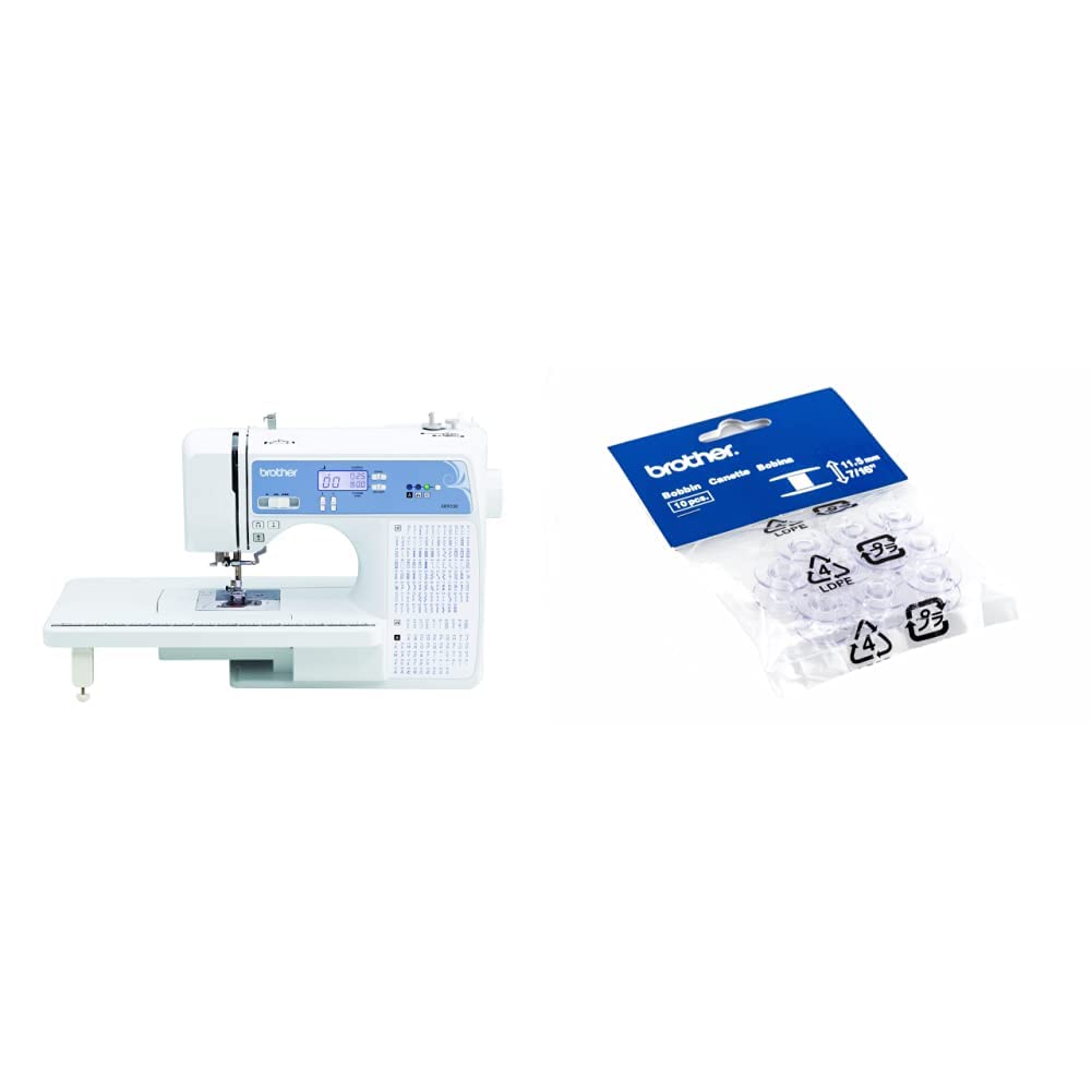 Brother XR9550 Computerized Sewing and Quilting Machine with LCD Display - Includes 10-Pack Embroidery Bobbins (Clear) - Perfect for Home DIY, Fashion Design & Quilting Projects