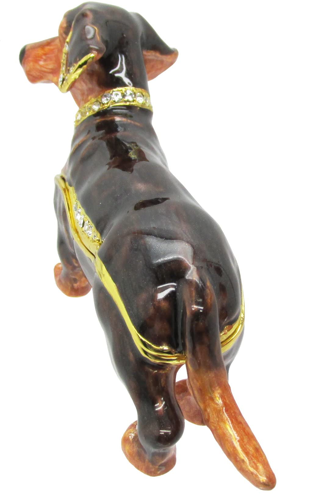 RUCINNI Dachshund Jeweled Trinket Box - Brown Dog-Shaped Decorative Storage Box for Jewelry, Rings & Small Treasures - Perfect Gift for Pet Lovers & Home Decor