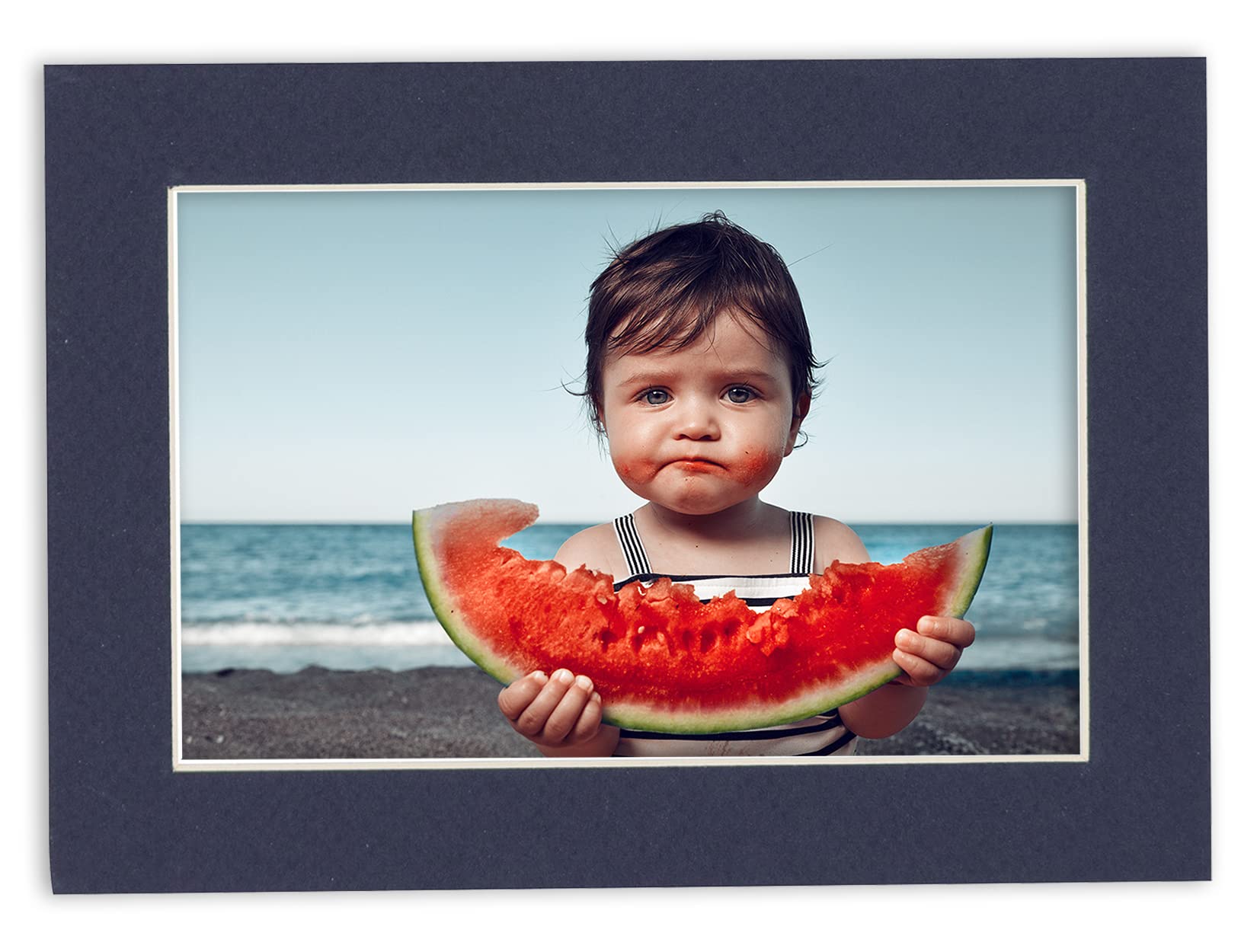 20x24 Inch Navy Blue Acid-Free Picture Mat - Precut Bevel Cut Matboard for 16x20 Photos & Artwork - Perfect for Framing, Scrapbooking, and Home Decor Display