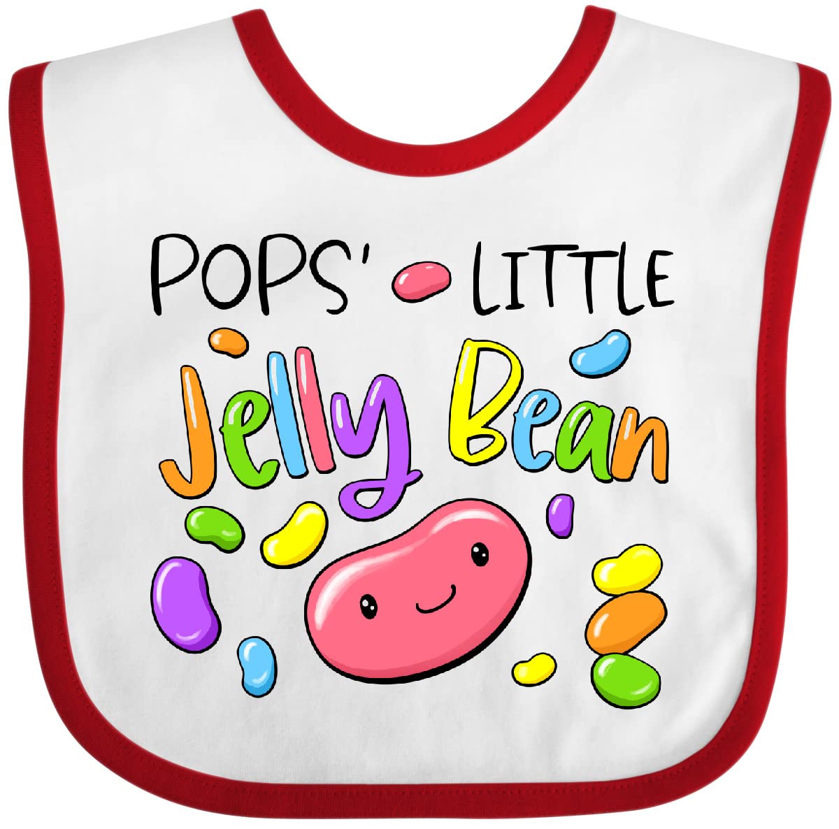 Inktastic Pops' Little Jellybean Cute Easter Candy Baby Bib - Adorable Easter Gift for Newborns & Infants - Perfect for Easter Celebrations, Baby Showers & Photo Shoots