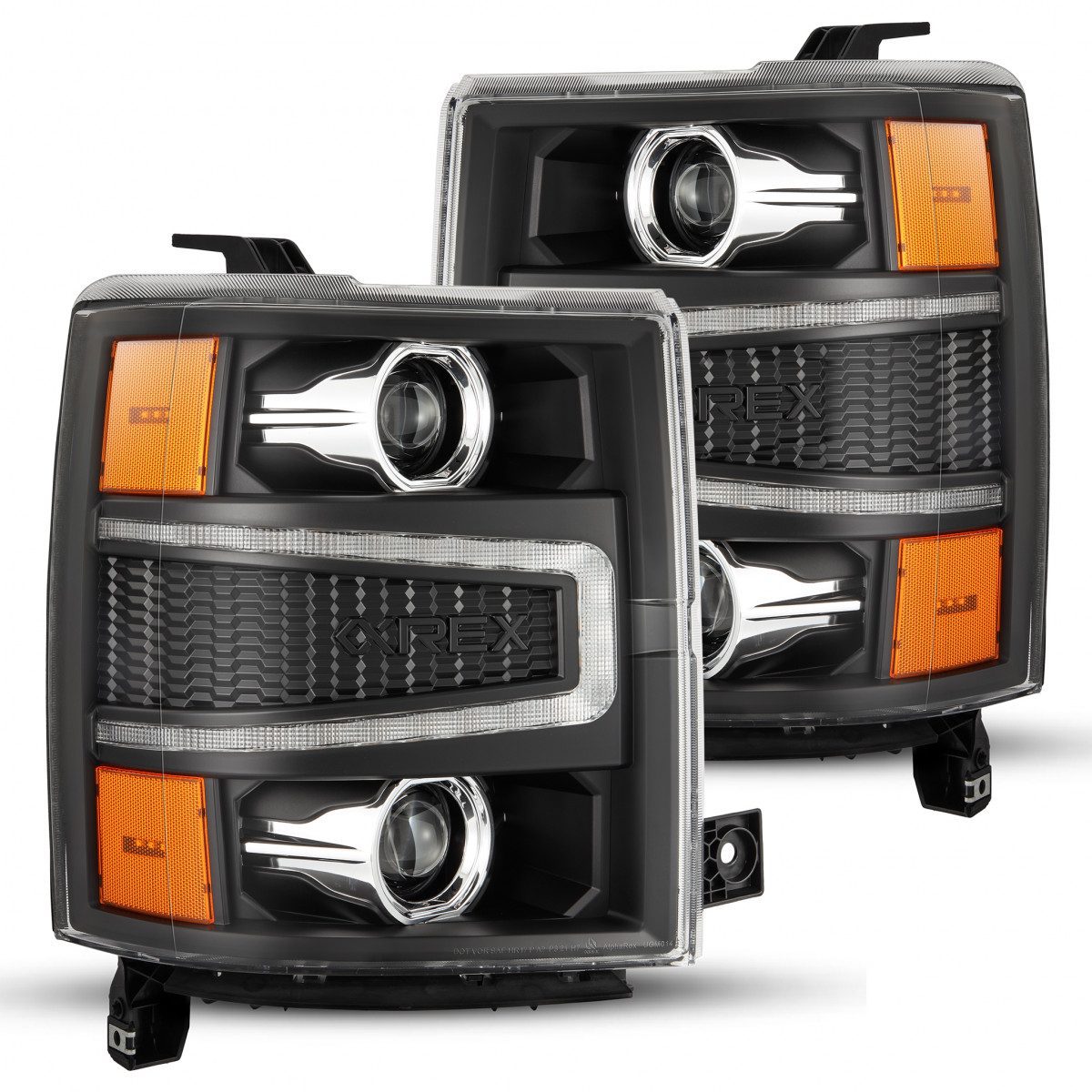 14 15 Chevrolet Silverado LUXX Series LED Projector Headlights - Black Housing for Improved Night Visibility | Perfect for Off-Roading & Night Driving
