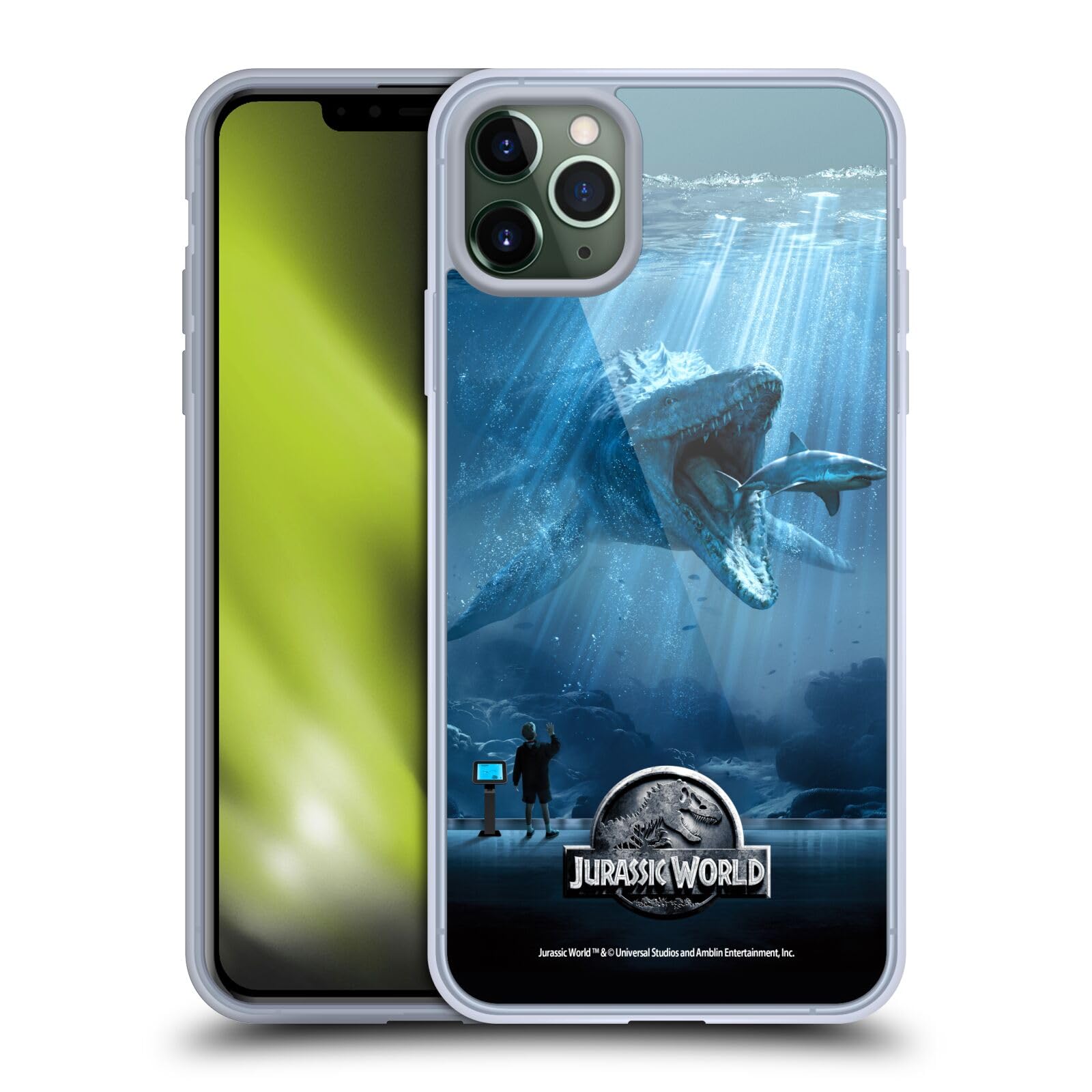 Officially Licensed Jurassic World Mosasaurus Key Art Soft Gel Phone Case for Apple iPhone 11 Pro Max - Durable Protection with Unique Dinosaur Design - Perfect for Movie Fans, Collectors and Everyday Use