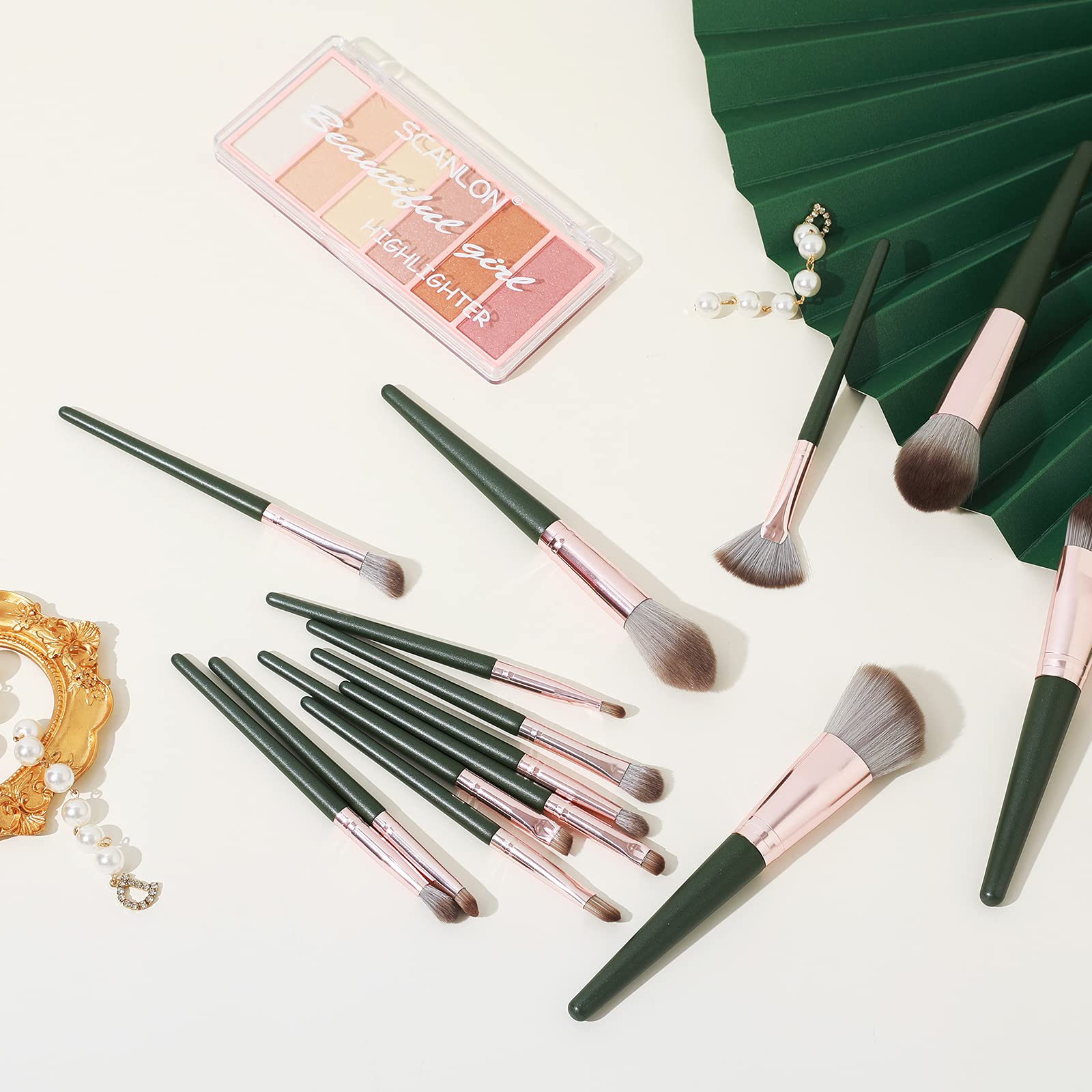Premium Synthetic Makeup Brushes Set with Wooden Handle & Brush Bag - Professional Cosmetic Brush Kit for Women & Girls - Perfect for Daily Makeup, Contouring & Eyeshadow Application