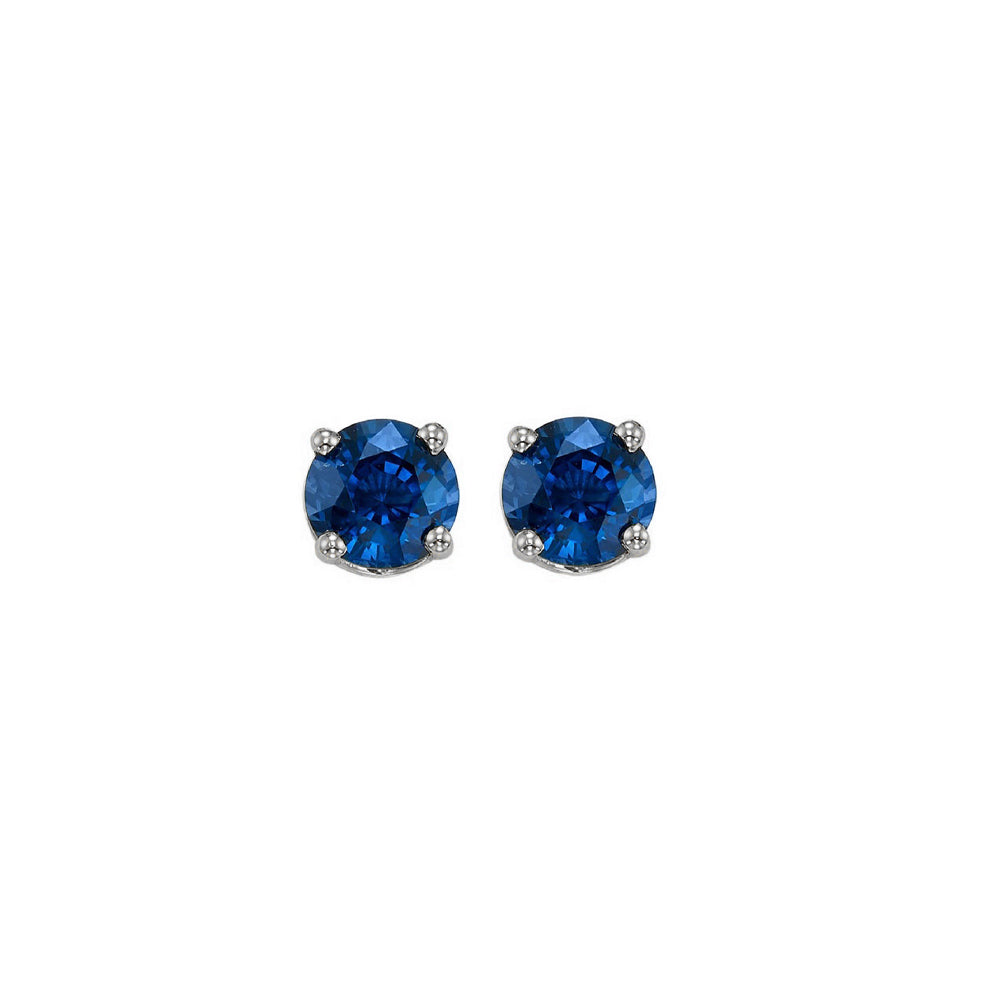 14K White Gold Sapphire Earrings (7/8 CTW) - Elegant Stud Earrings for Women, Perfect for Weddings, Parties & Special Occasions